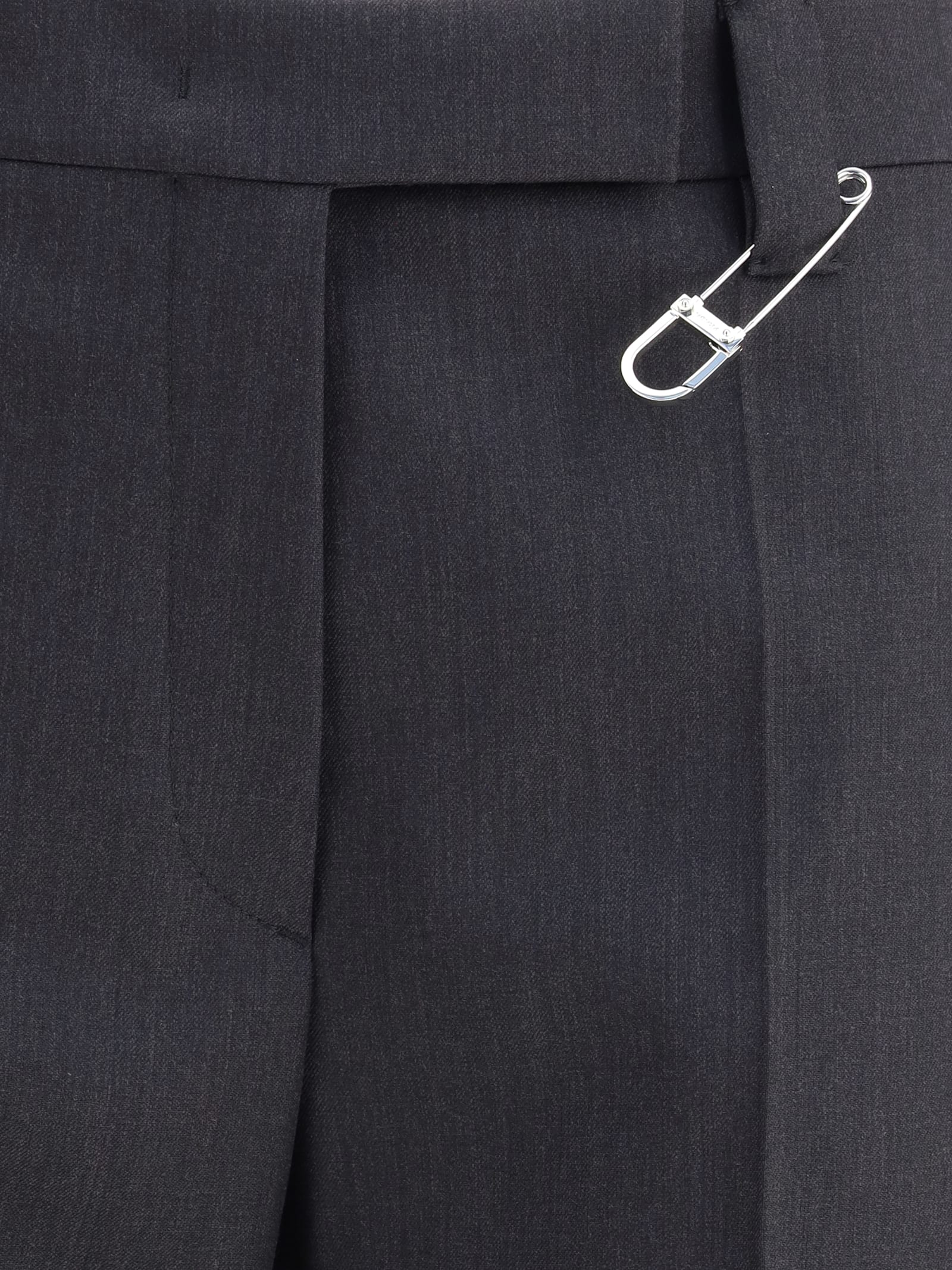Prada Virgin Wool Pants In Blue