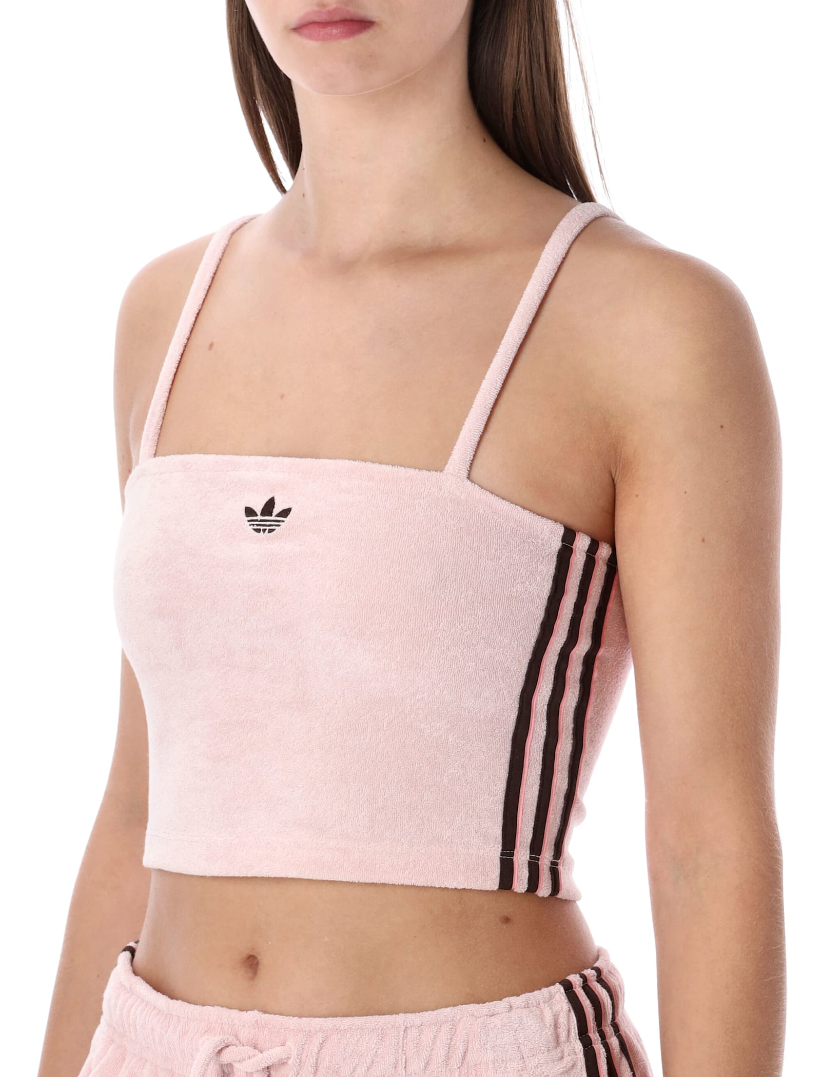 Adidas Originals Pink Terry Bandeau Top In Pink