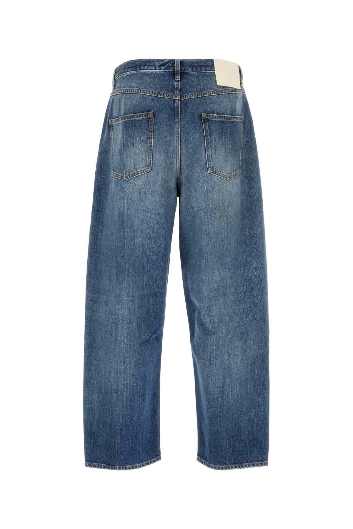 Shop Valentino Denim Wide-leg Jeans In Mediumbluedenim