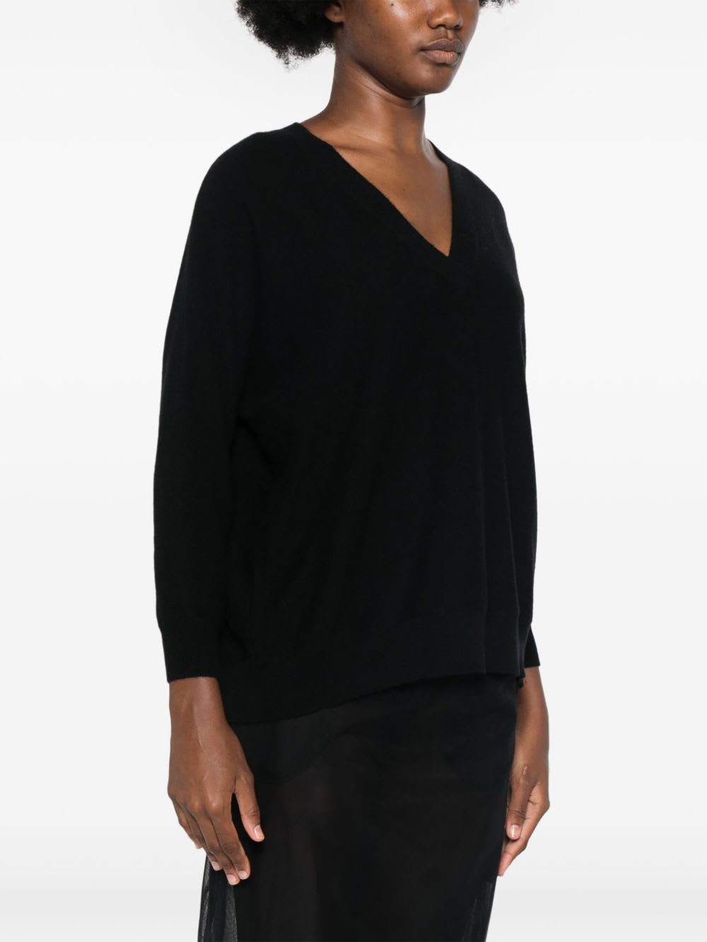 Lisa Yang Black Cashmere Knit Sweater In Black
