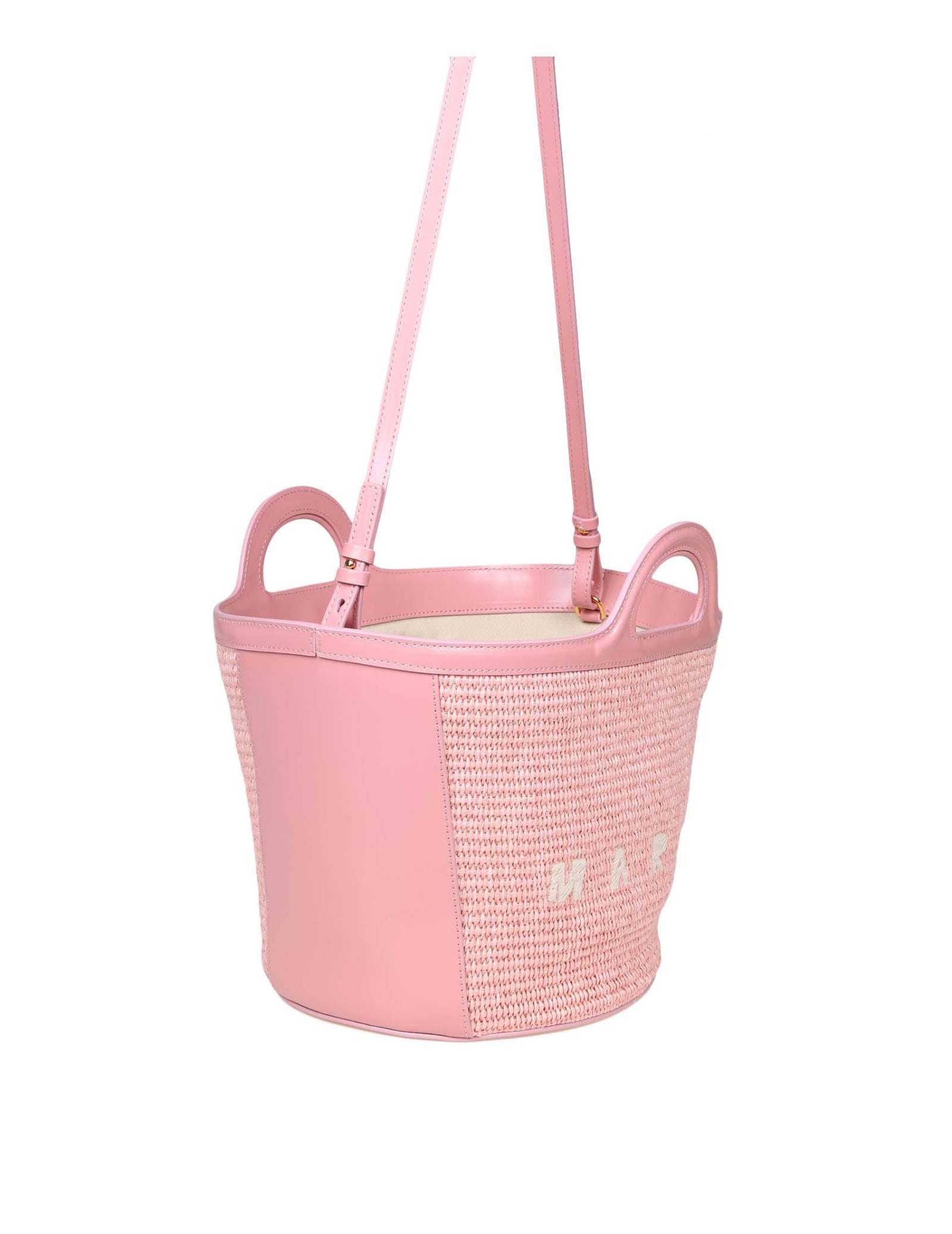 Shop Marni Tropicalia Summer In Leather And Raffia In Pink