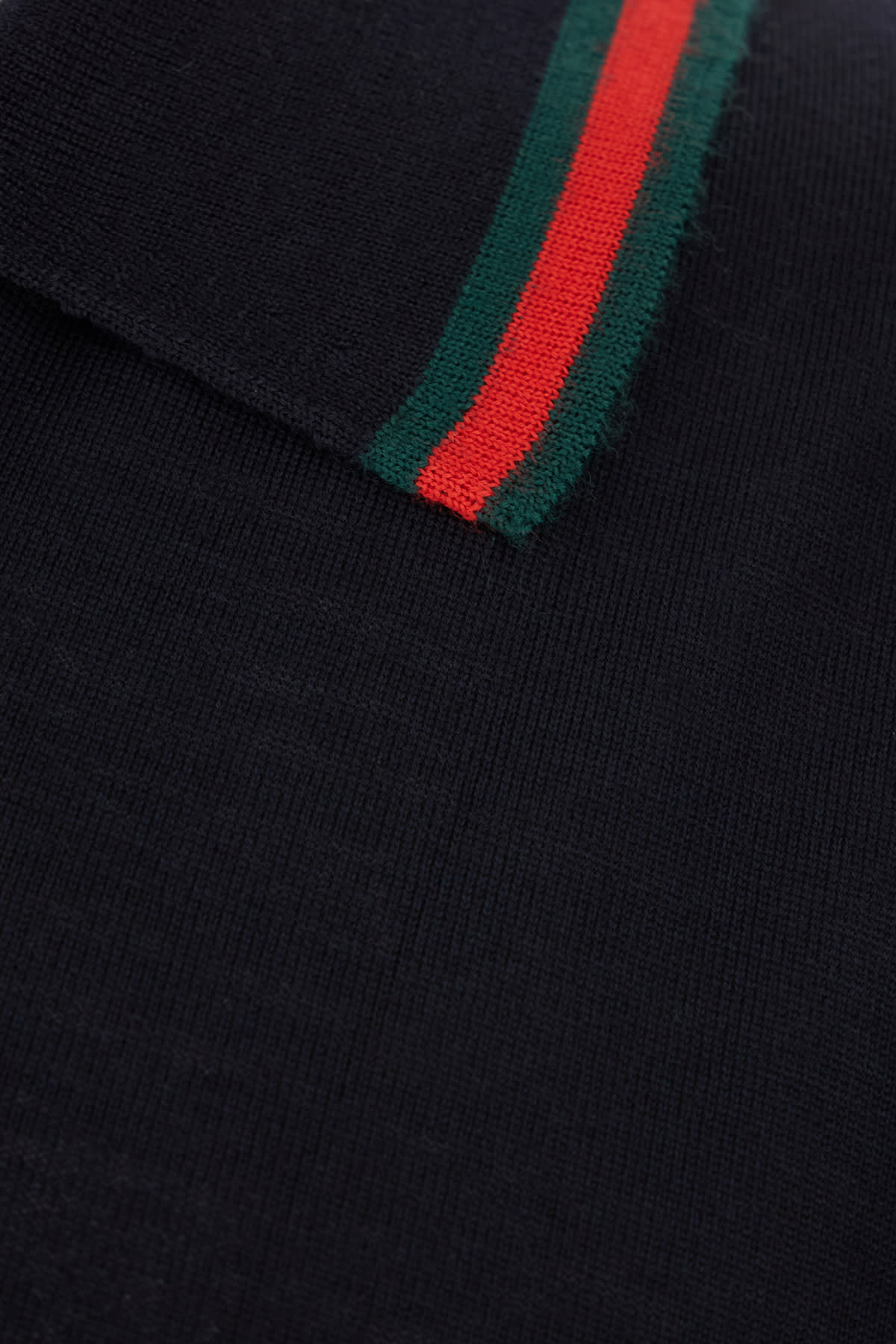 GUCCI MIDNIGHT BLUE WOOL POLO SHIRT