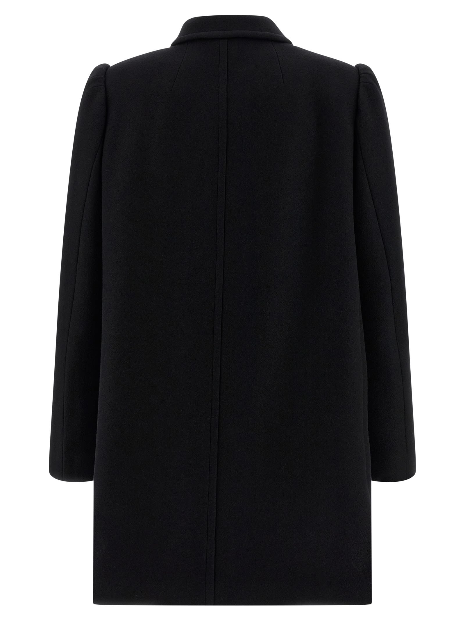 Dries Van Noten Wool Blend Coat With Collared Neck And Pockets In Black