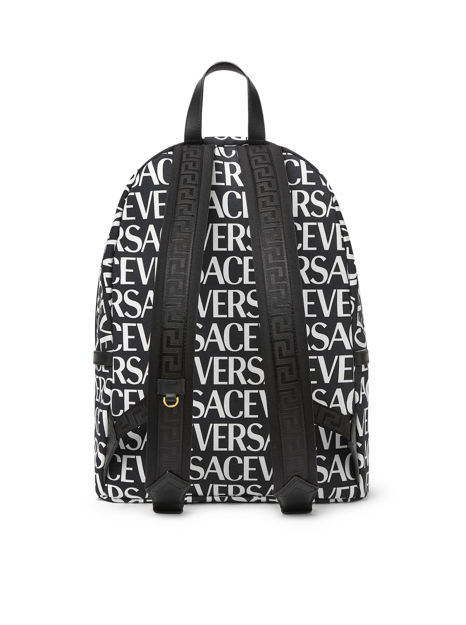 Versace All-over Backpack In Black 