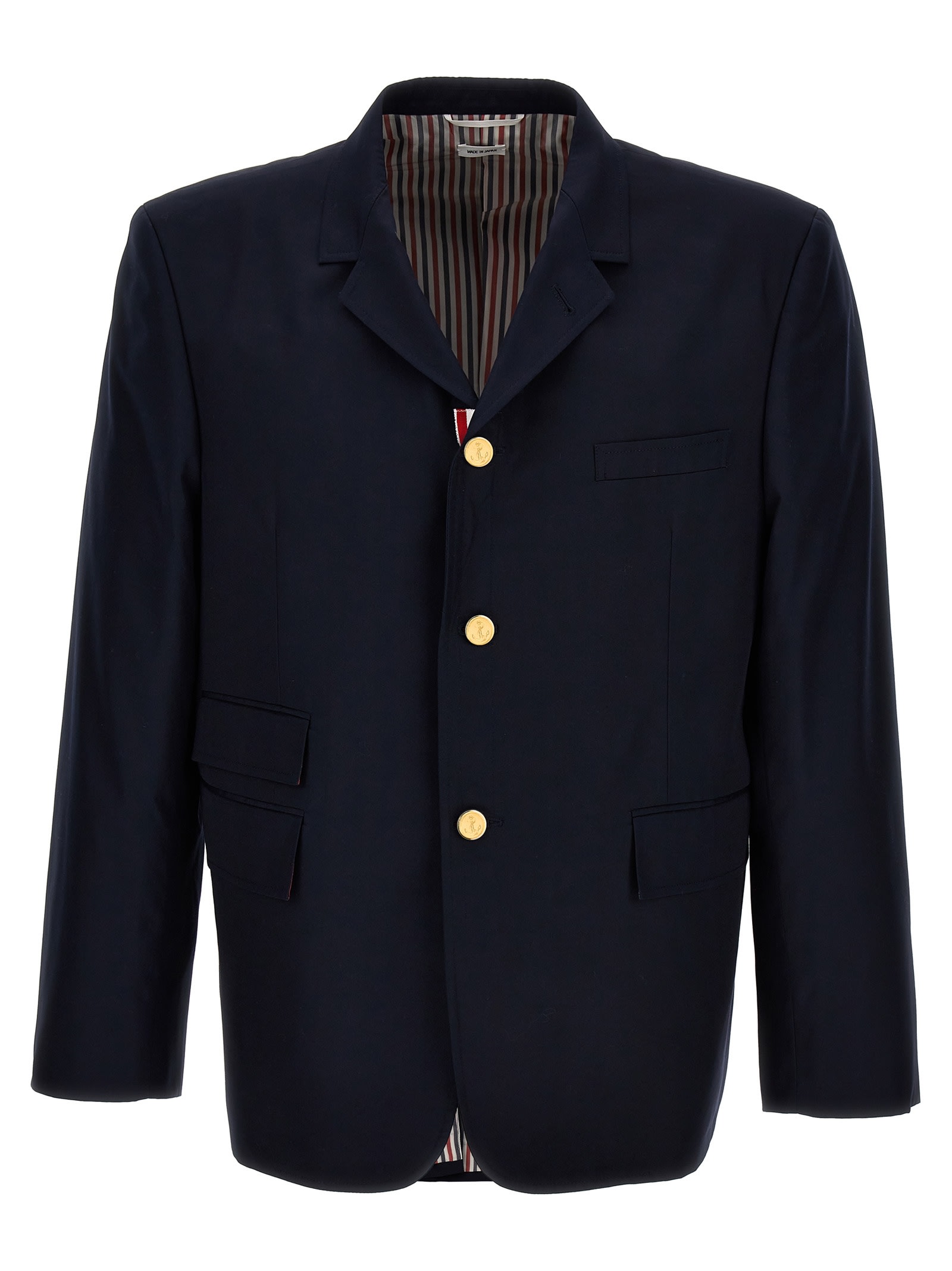 Shop Thom Browne Fit 5 Single-breasted Blazer In Blue