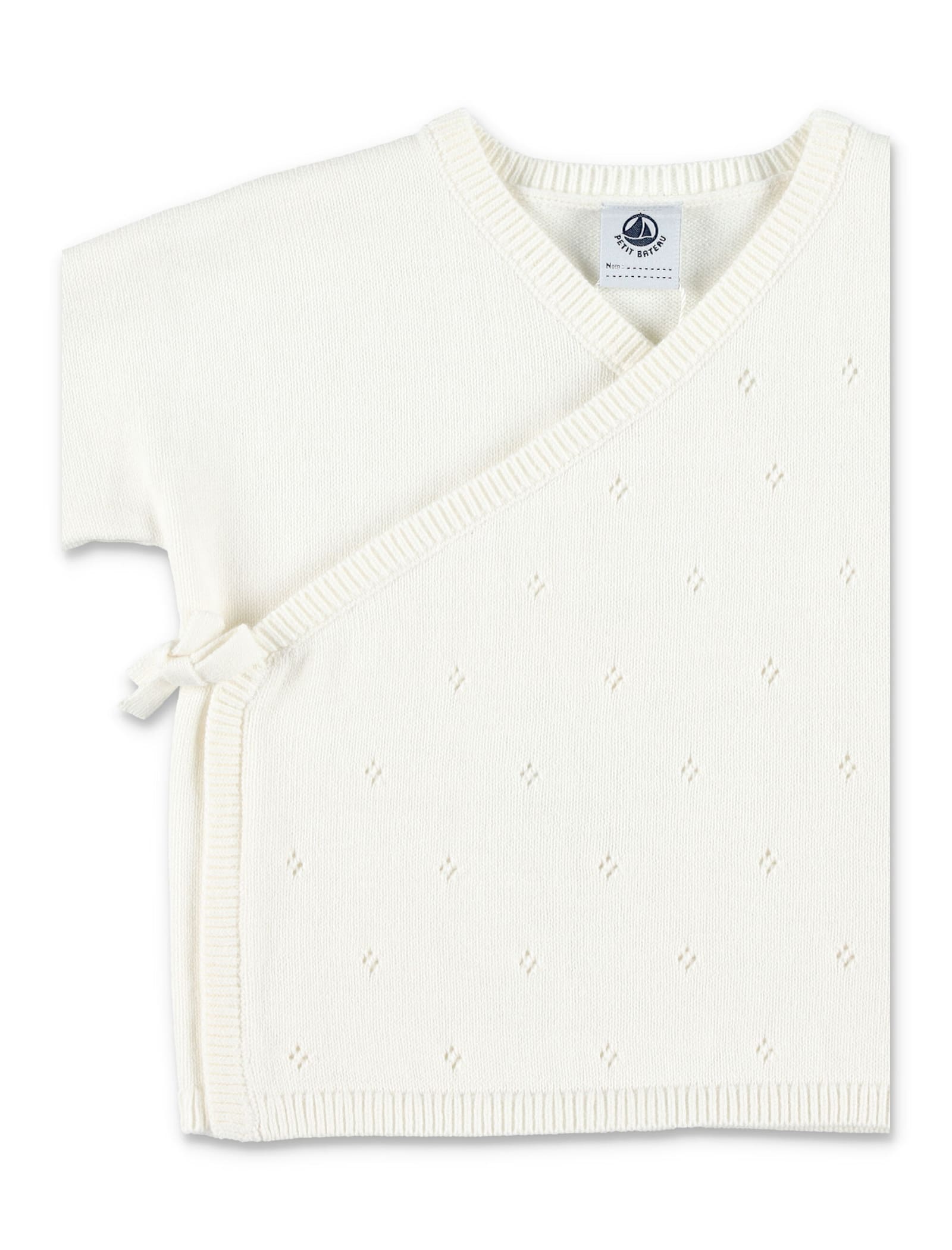 Petit Bateau Wrap-effect Cardigan In Multi