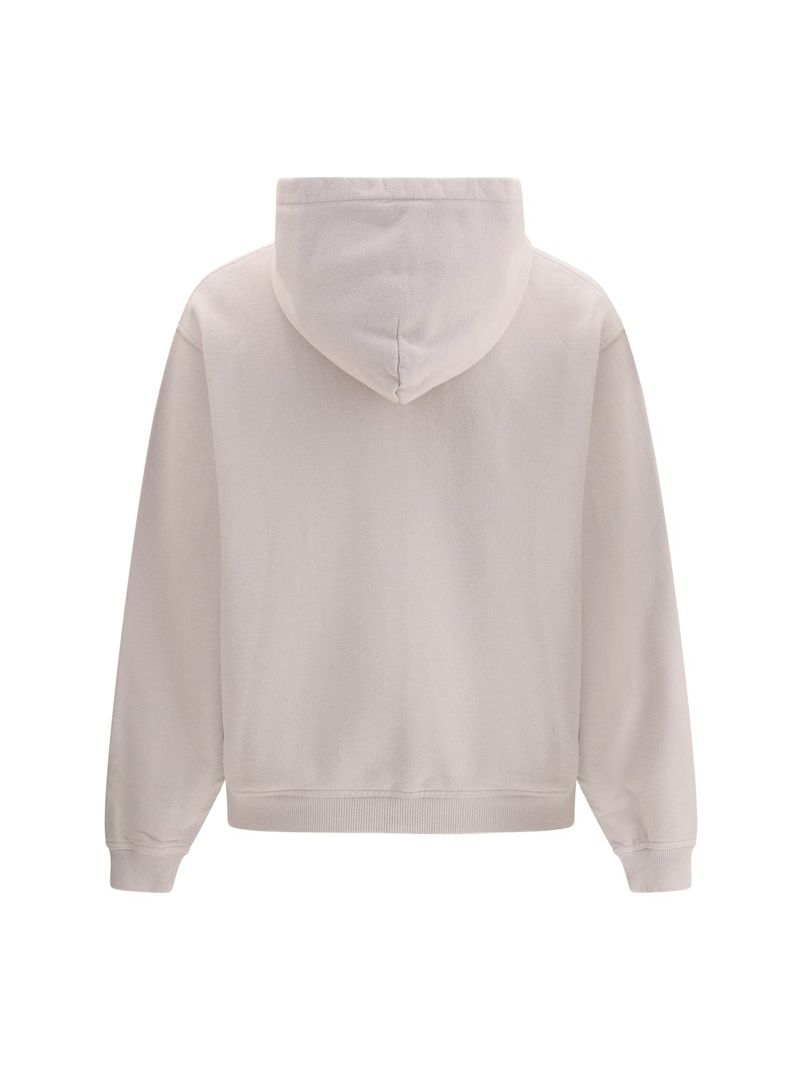 Represent Embroidered Logo Zip-up Hoodie With Ribbed Cuffs In White