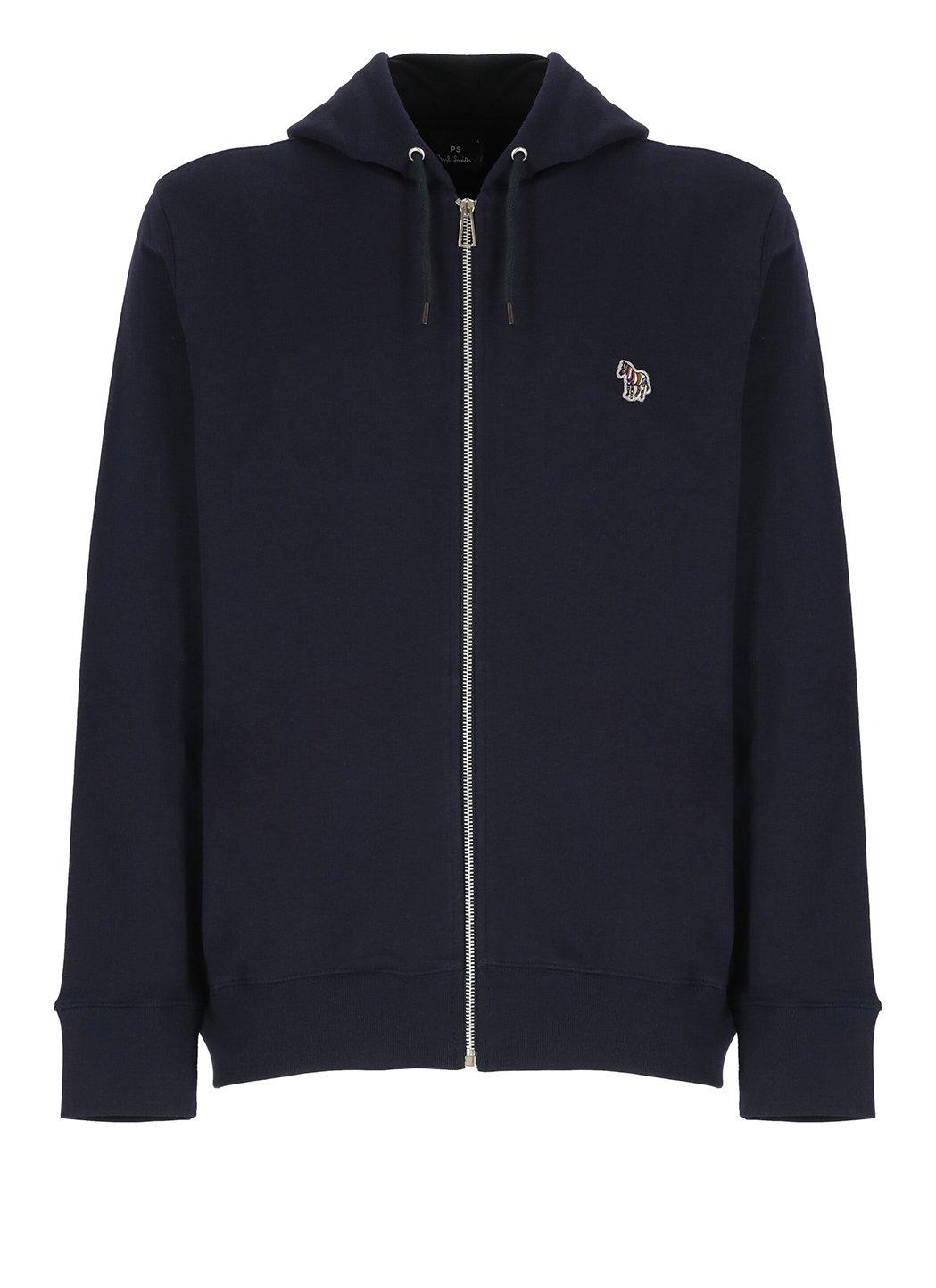 Paul Smith Full Zip Hooded Sweatshirt With Embroidered Detail