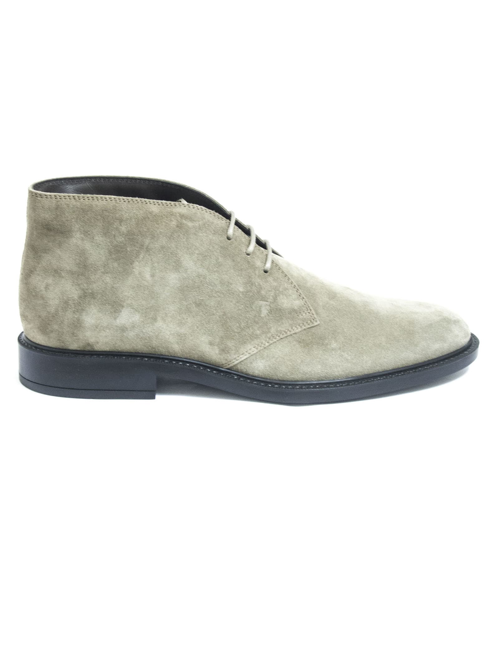 Tods Short Ankle Boots In Beige Suede