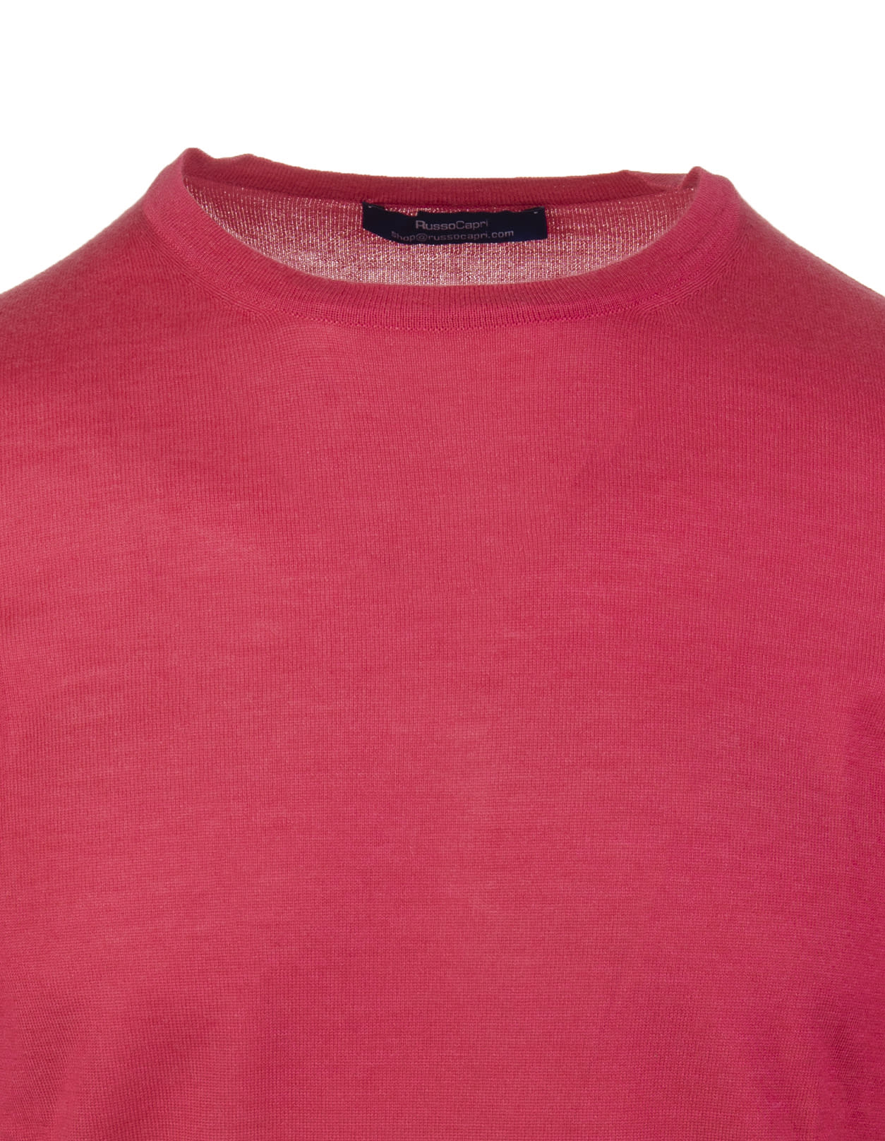 FEDELI FEDELI MAN ROUND NECK PULLOVER IN PINK CASHMERE AND SILK
