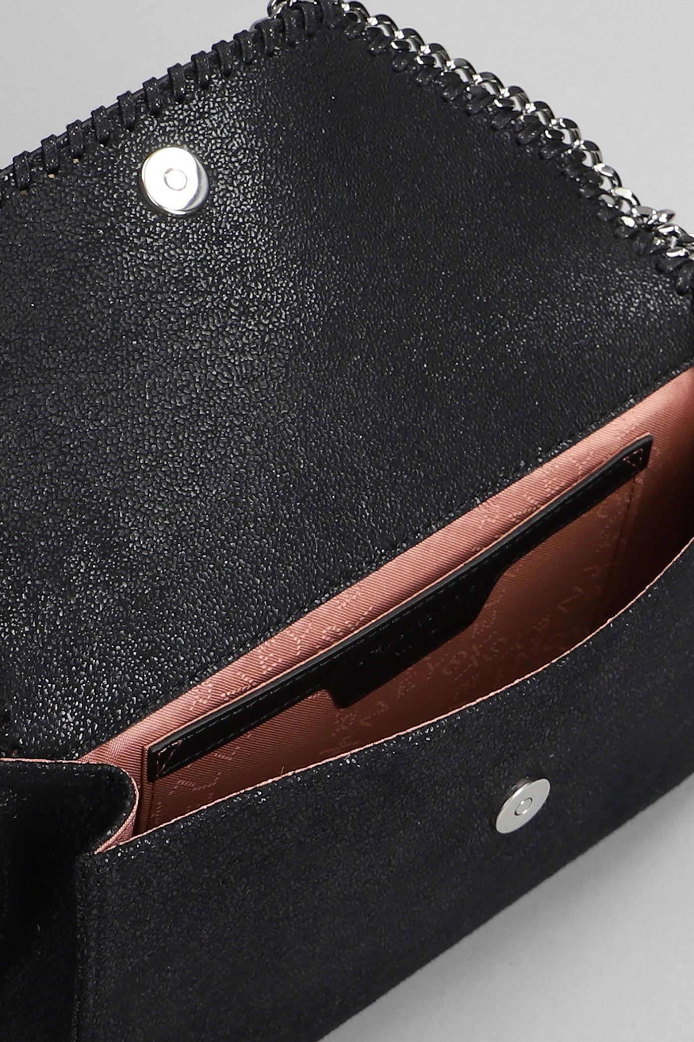 Stella Mccartney Falabella Shoulder Bag In Black Faux Leather In Black
