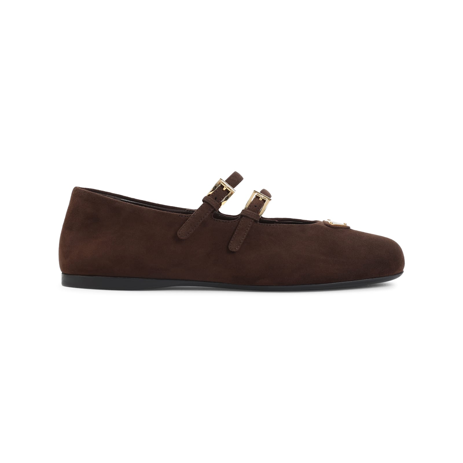 Prada Suede Ballerinas With Flat Sole And Round Toe In Burgundy