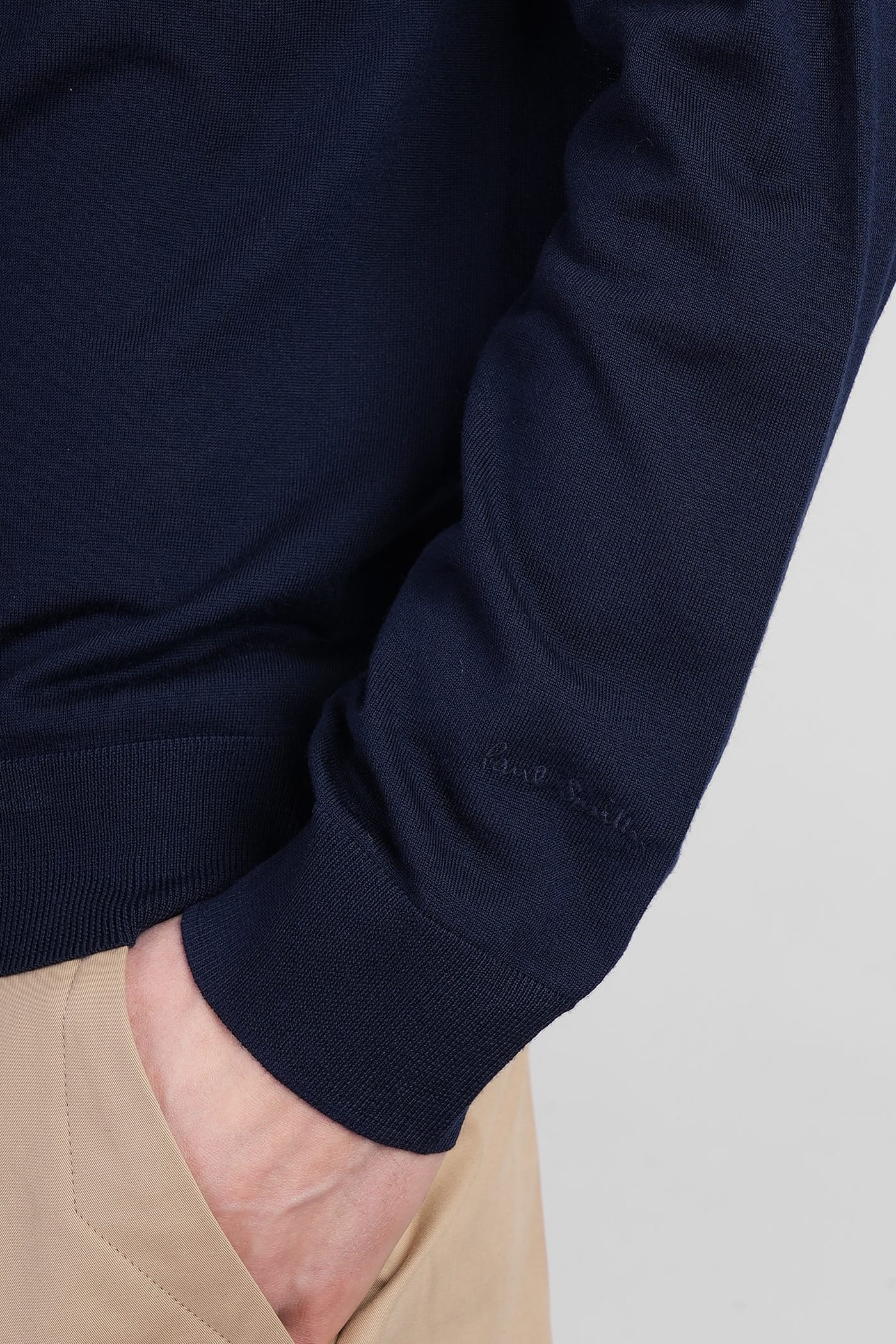 Paul Smith Dark Navy Merino Wool Sweater Blue In Blue