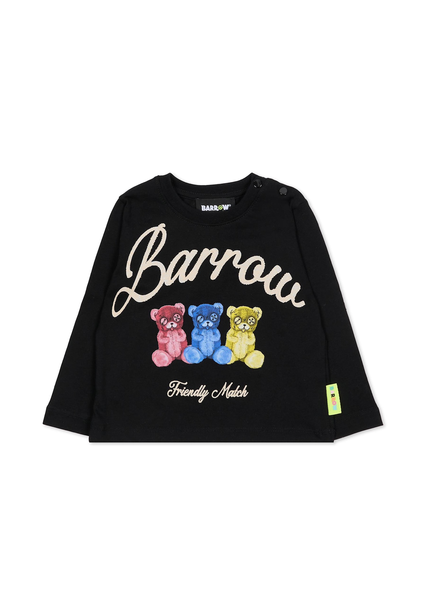 Barrow Black T-shirt For Babykids With Bear Print In Black