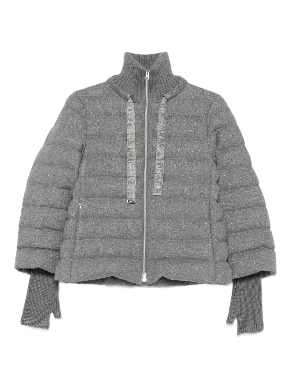 Herno Cashmere And Wool Padded Jacket In Gray