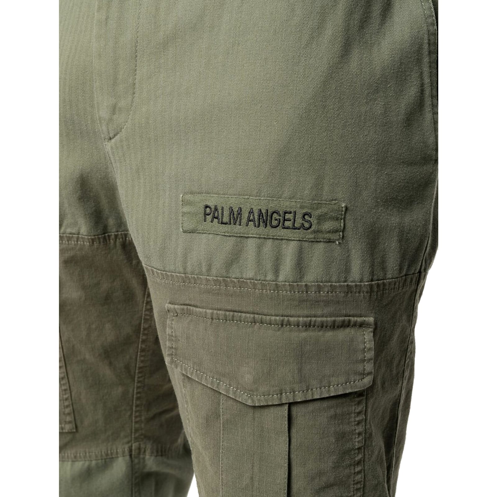 Shop Palm Angels Cotton Trousers In Green