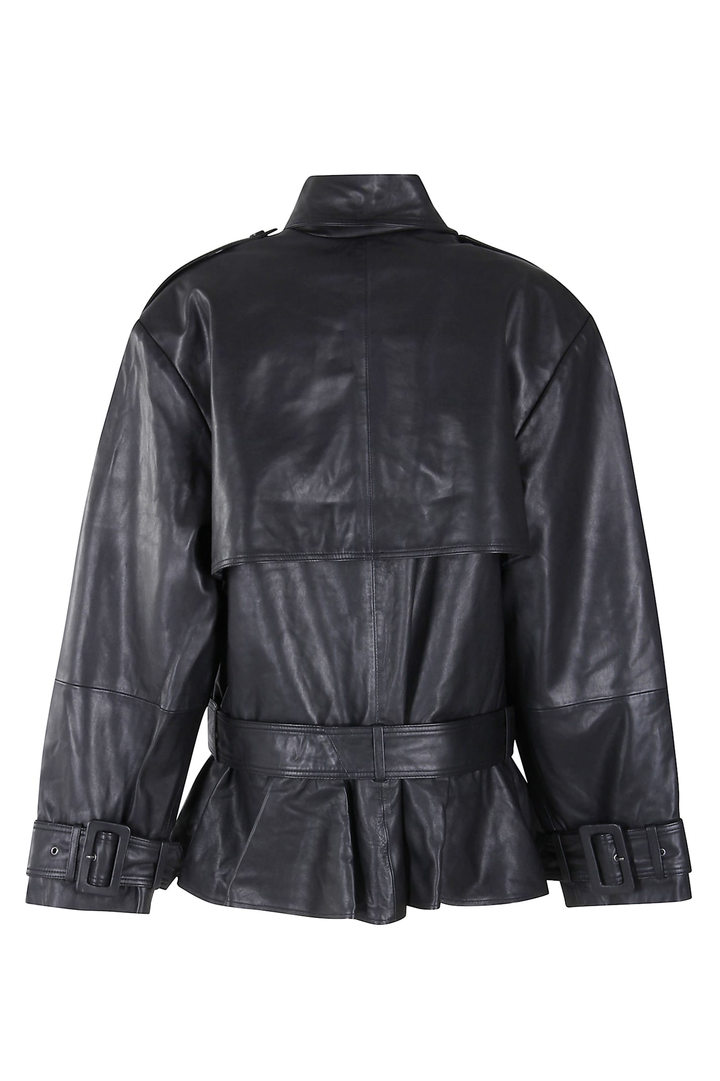 Rotate Birger Christensen Rotate Birgerchristensen Black Leather Biker Jacket In Black