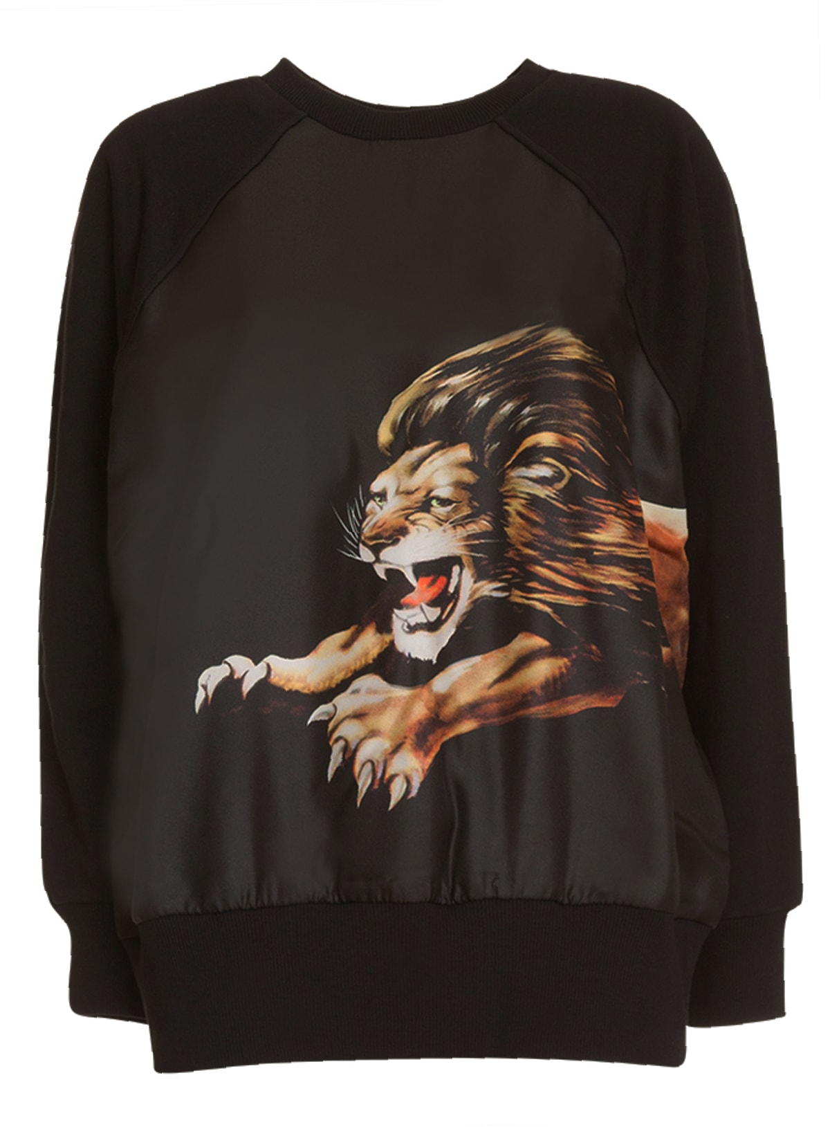Givenchy Lion Print Sweatshirt In Nero