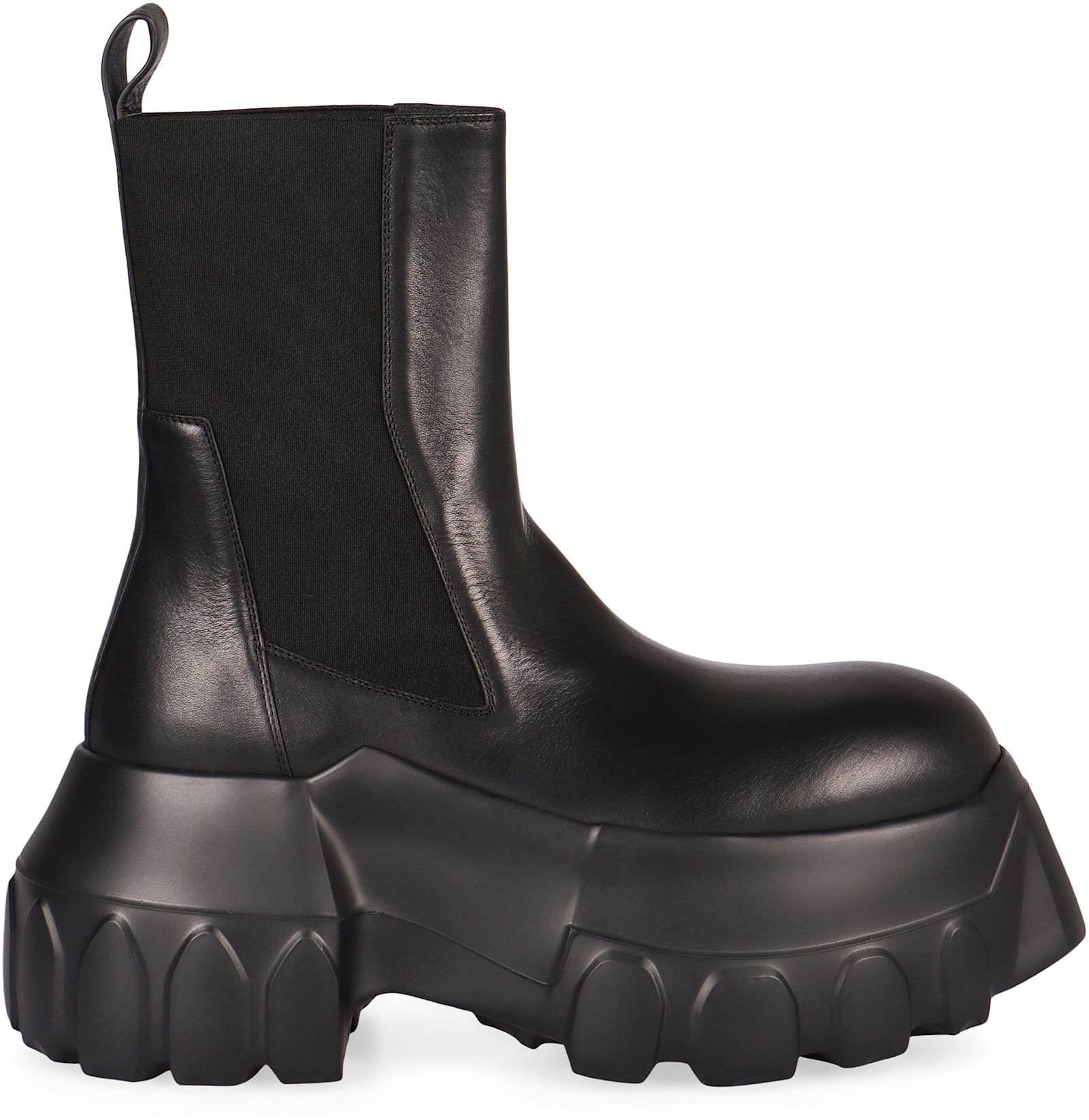 Rick Owens Black Hollywood Beatle Mega Tractor Chelsea Boots In Black