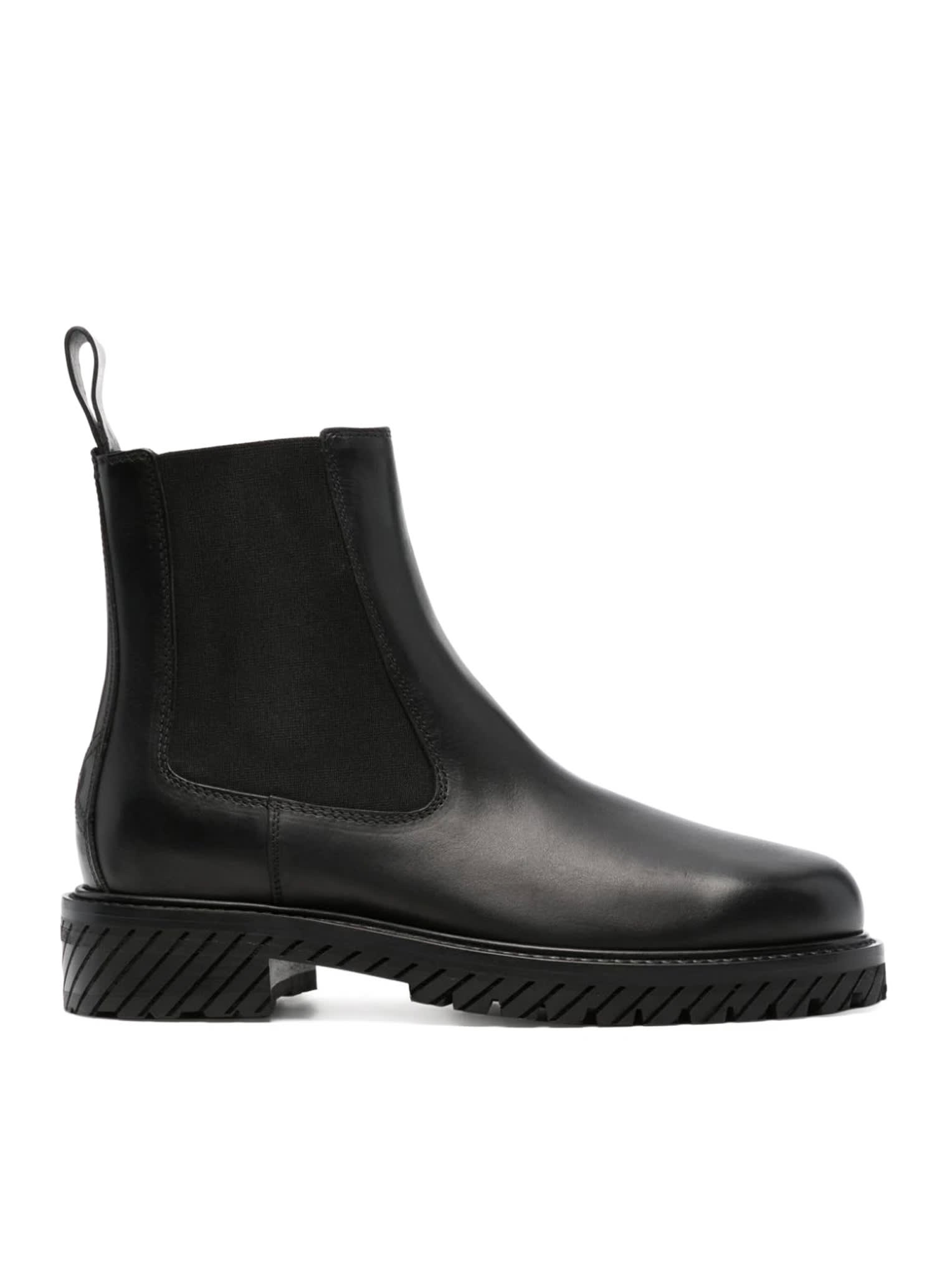 Off-white Off White Combat Ankle Boots In Black