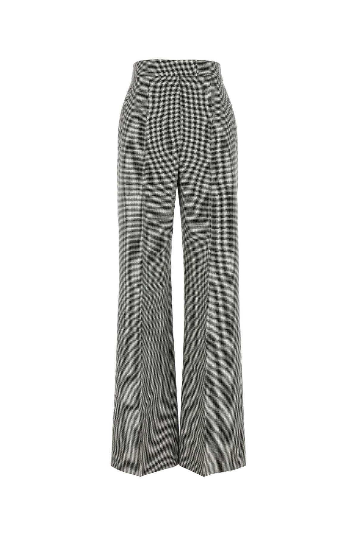 Embroidered Wool Wide-leg Pant