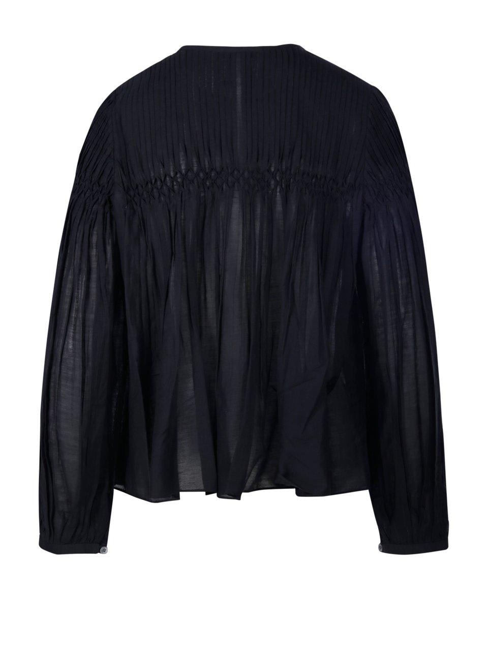 Shop Marant Etoile Pleat Detailed Buttoned Blouse In Black