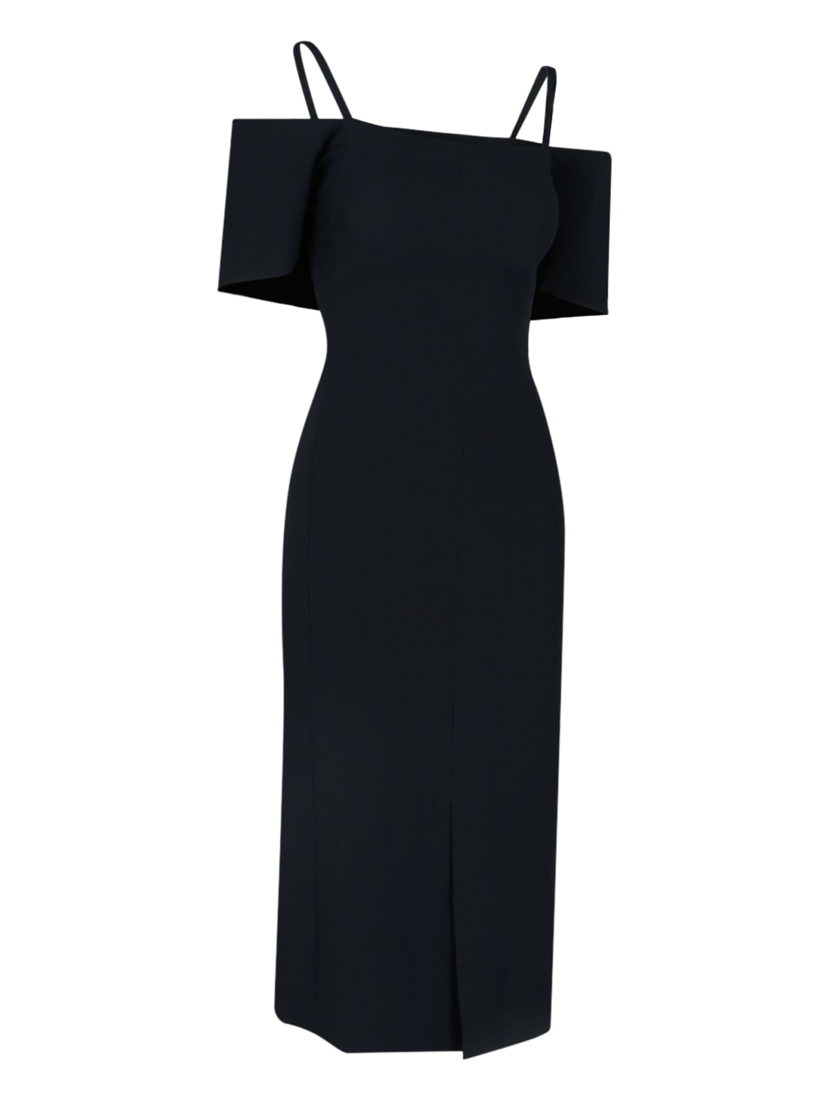 Shop Victoria Beckham Bandeau Midi Dress In Black
