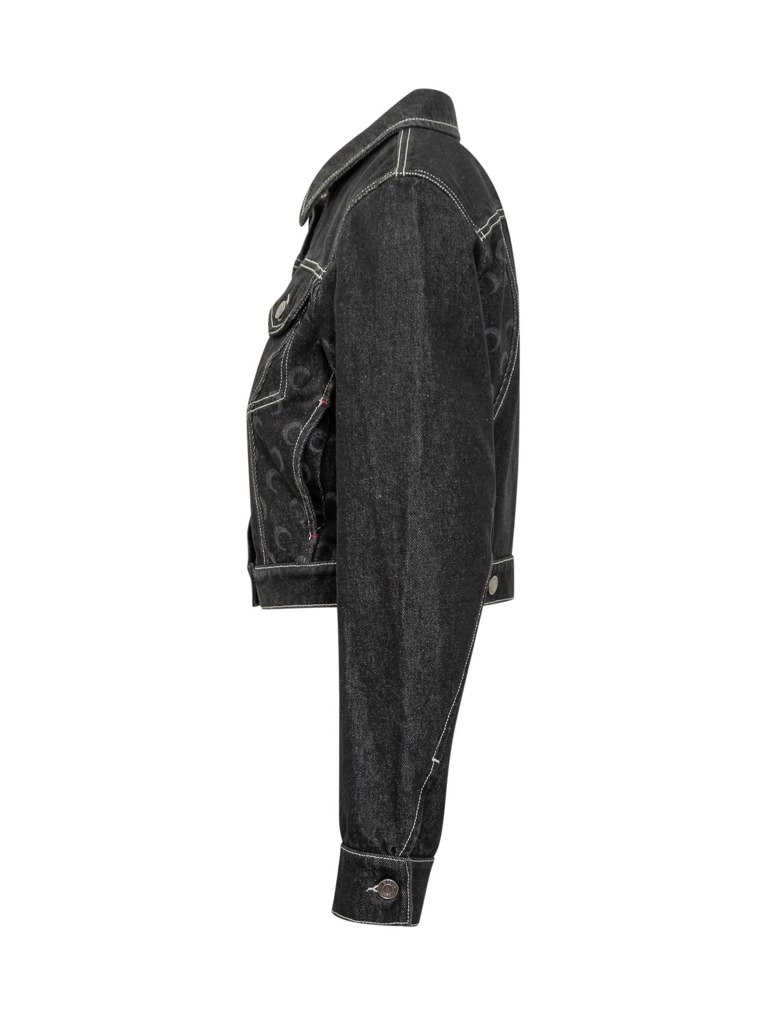 Shop Marine Serre Moon Laser Denim Jacket In Black