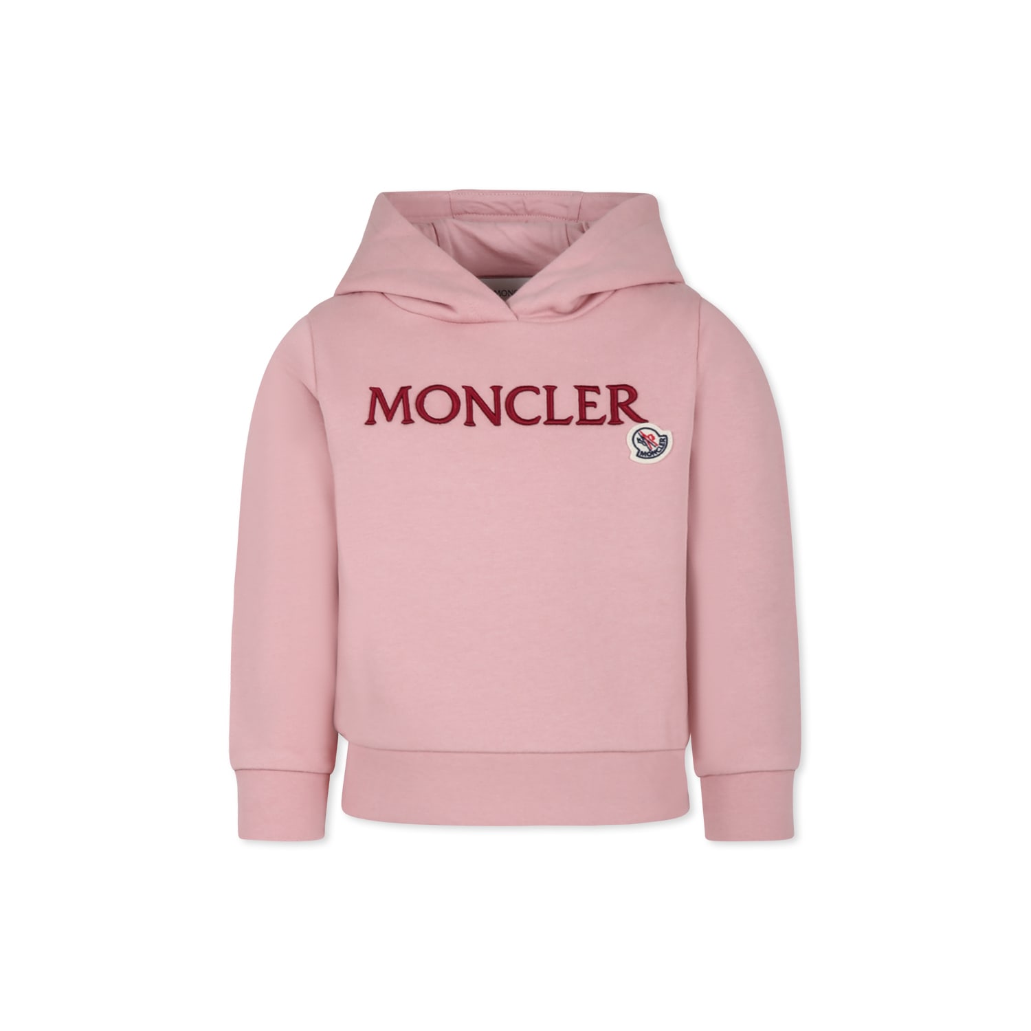 Moncler Kids' Pink Sweatshirt For Girl With Logo