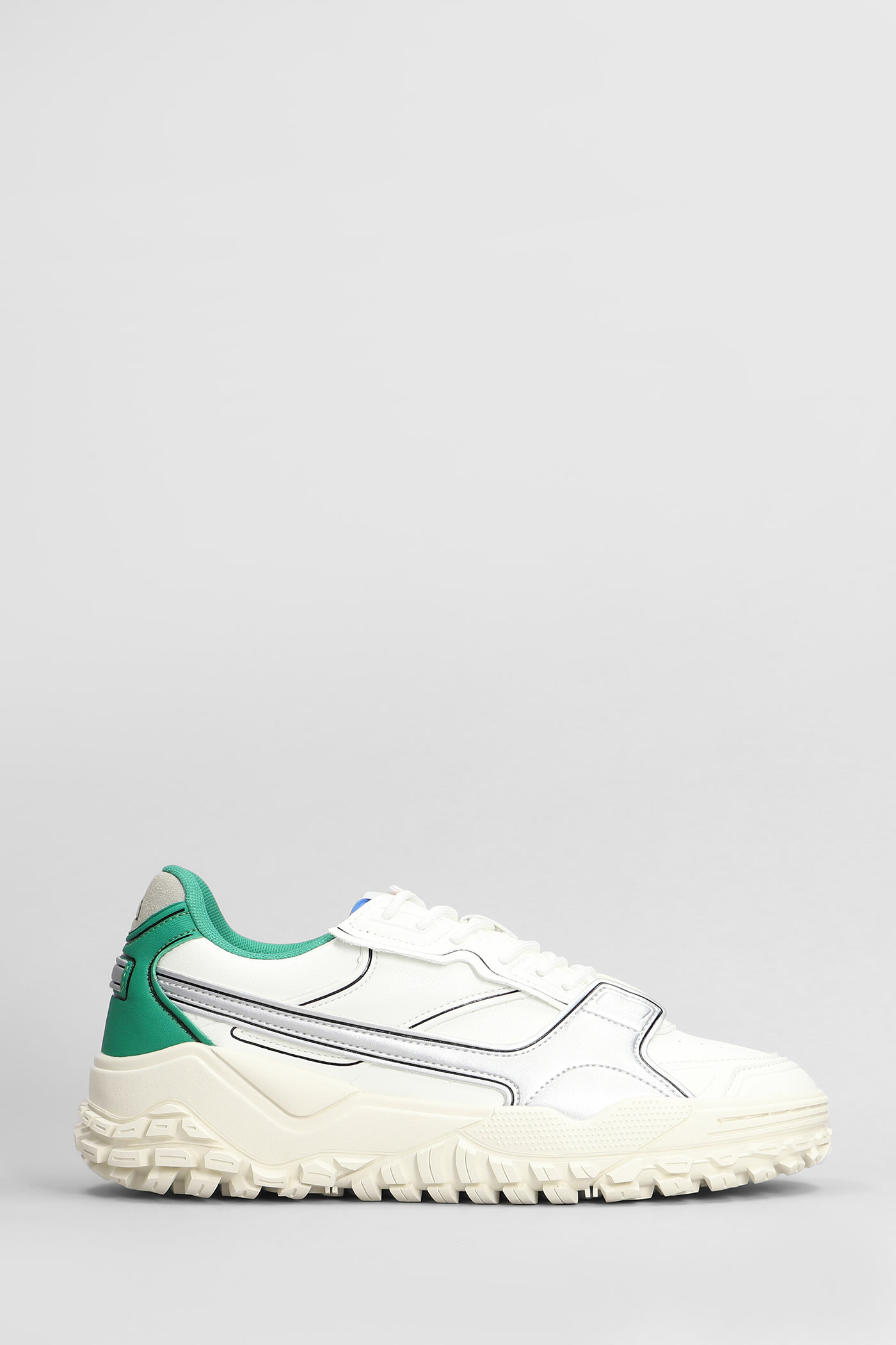 Lsr Dna 001 Sneakers In White Leather And Fabric