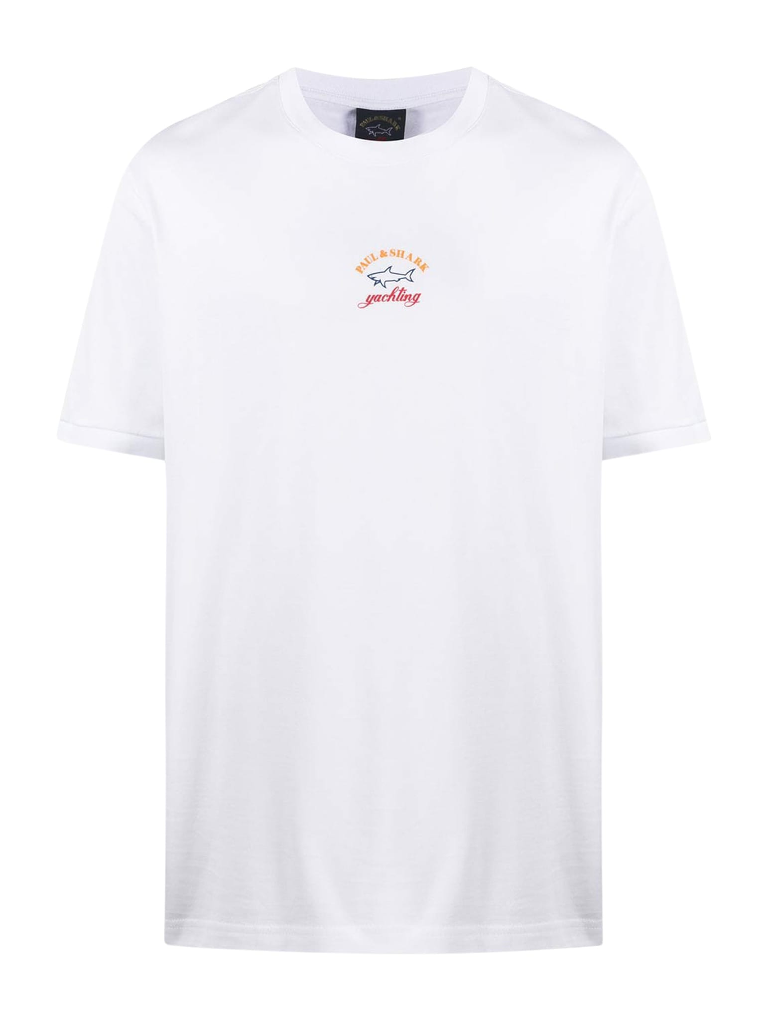 Paul&amp;shark T-shirt In Cotone Organico Con Stampa In White