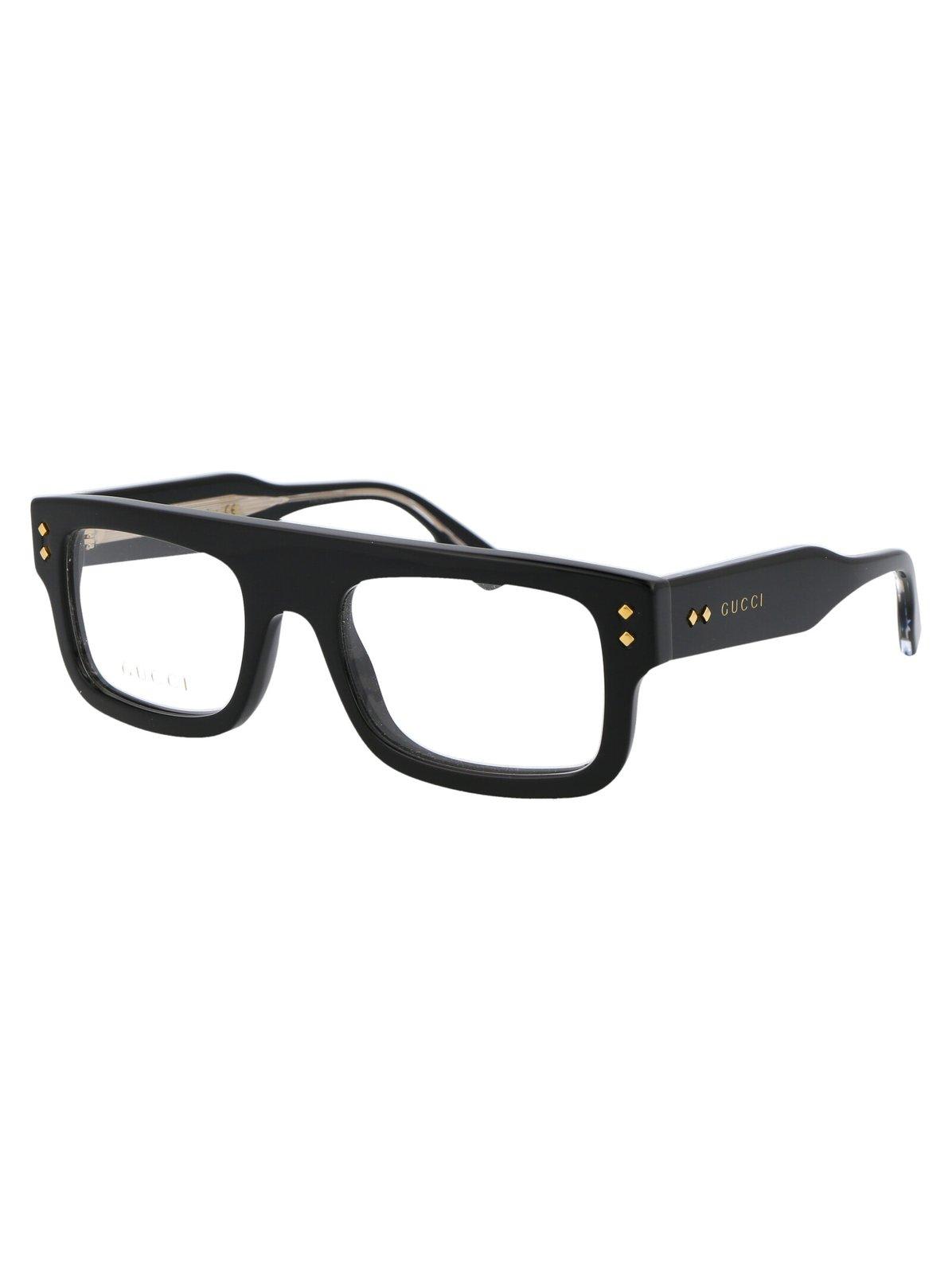 Shop Gucci Rectangle-framed Glasses In 001 Black Black Transpare