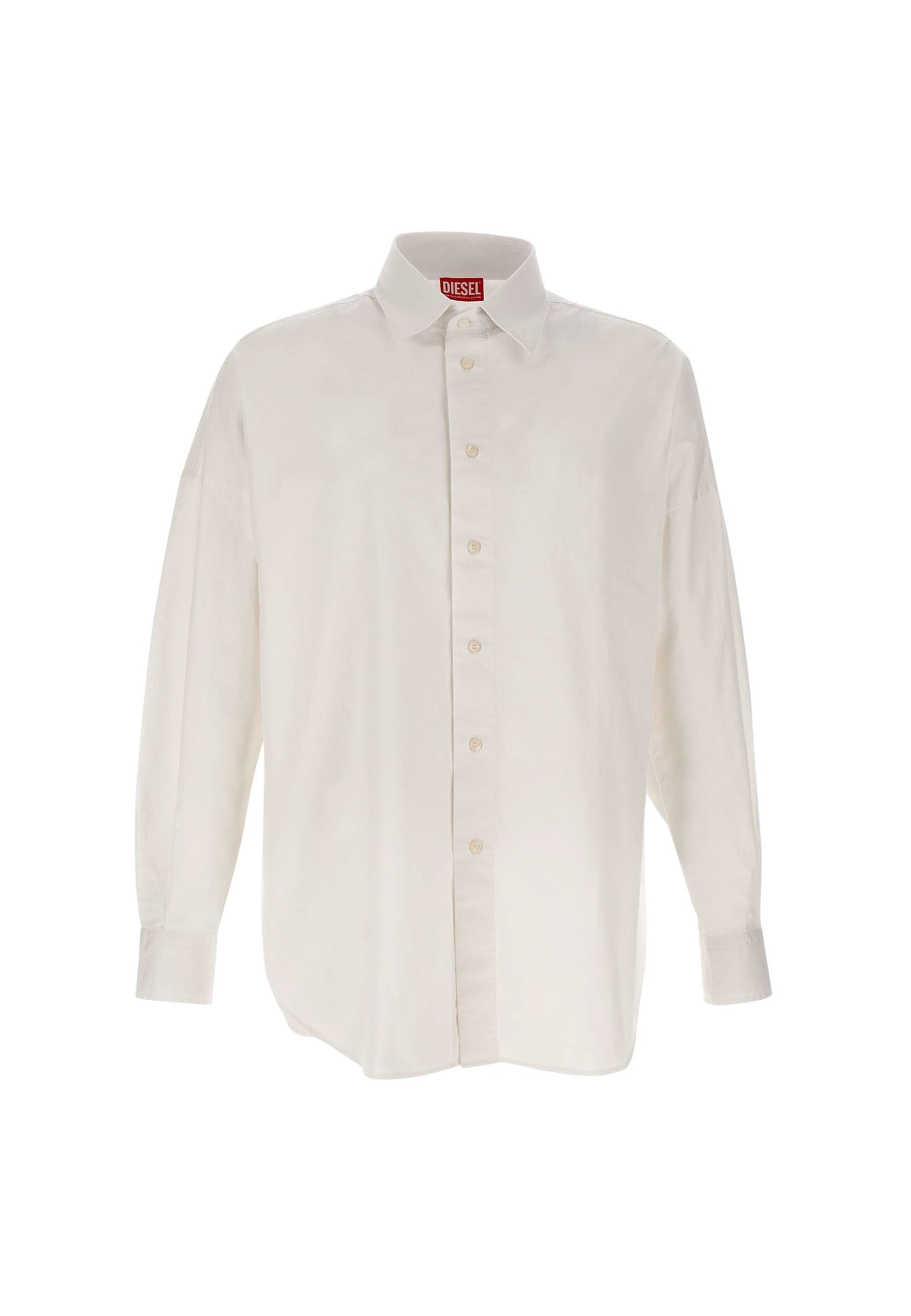 Shop Diesel S-limo Cotton Shirt In Bianco