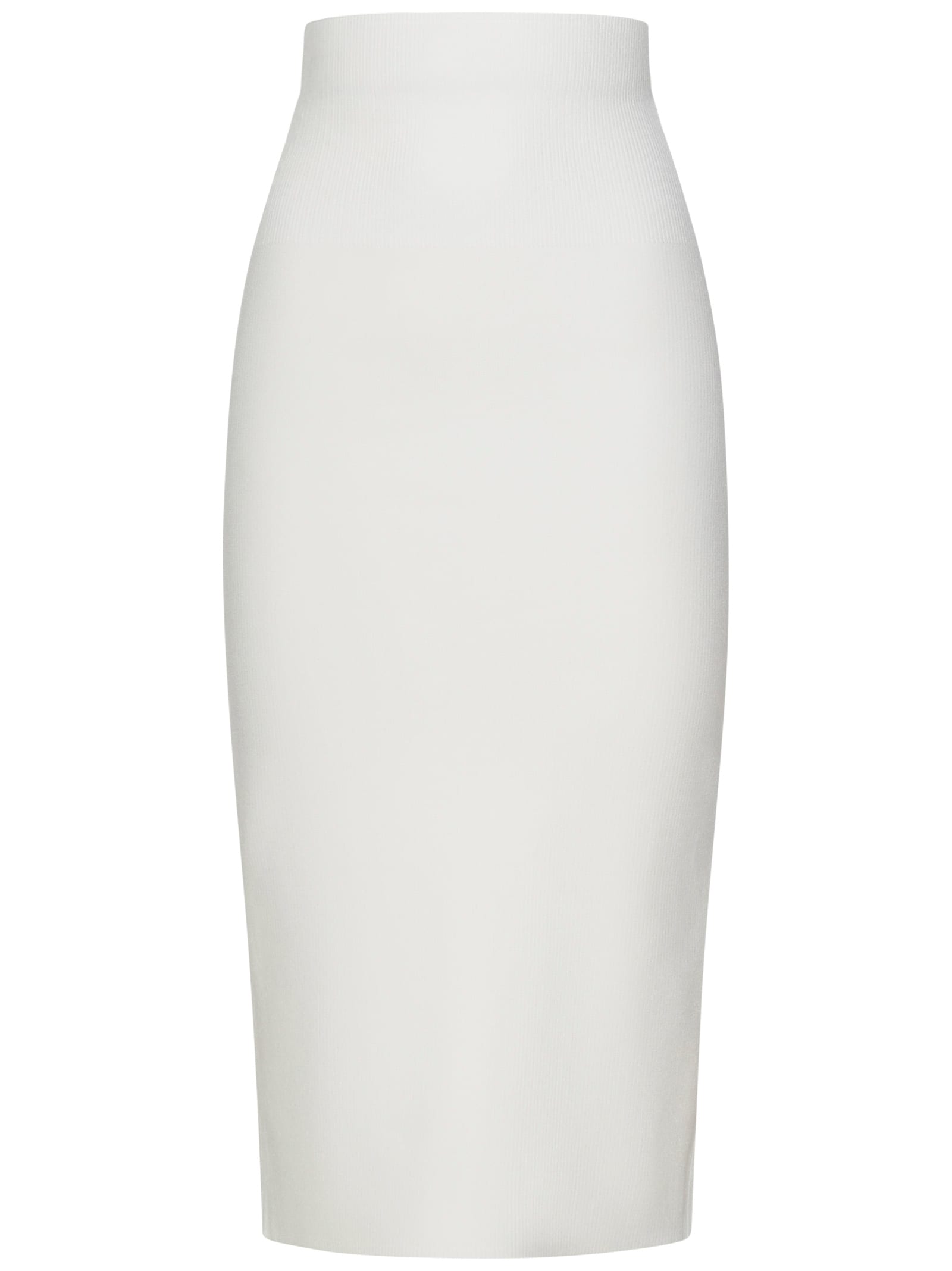 Shop Victoria Beckham Vb Body Fitted Midi Skirt In White