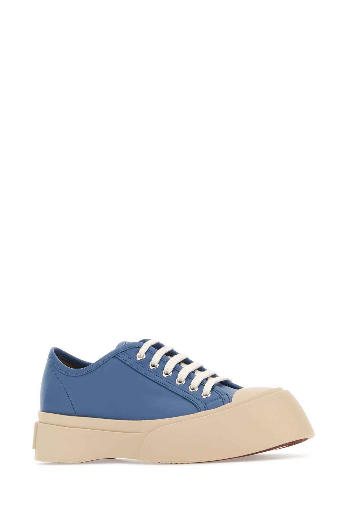 Shop Marni Cerulean Blue Leather Pablo Sneakers In 00b37