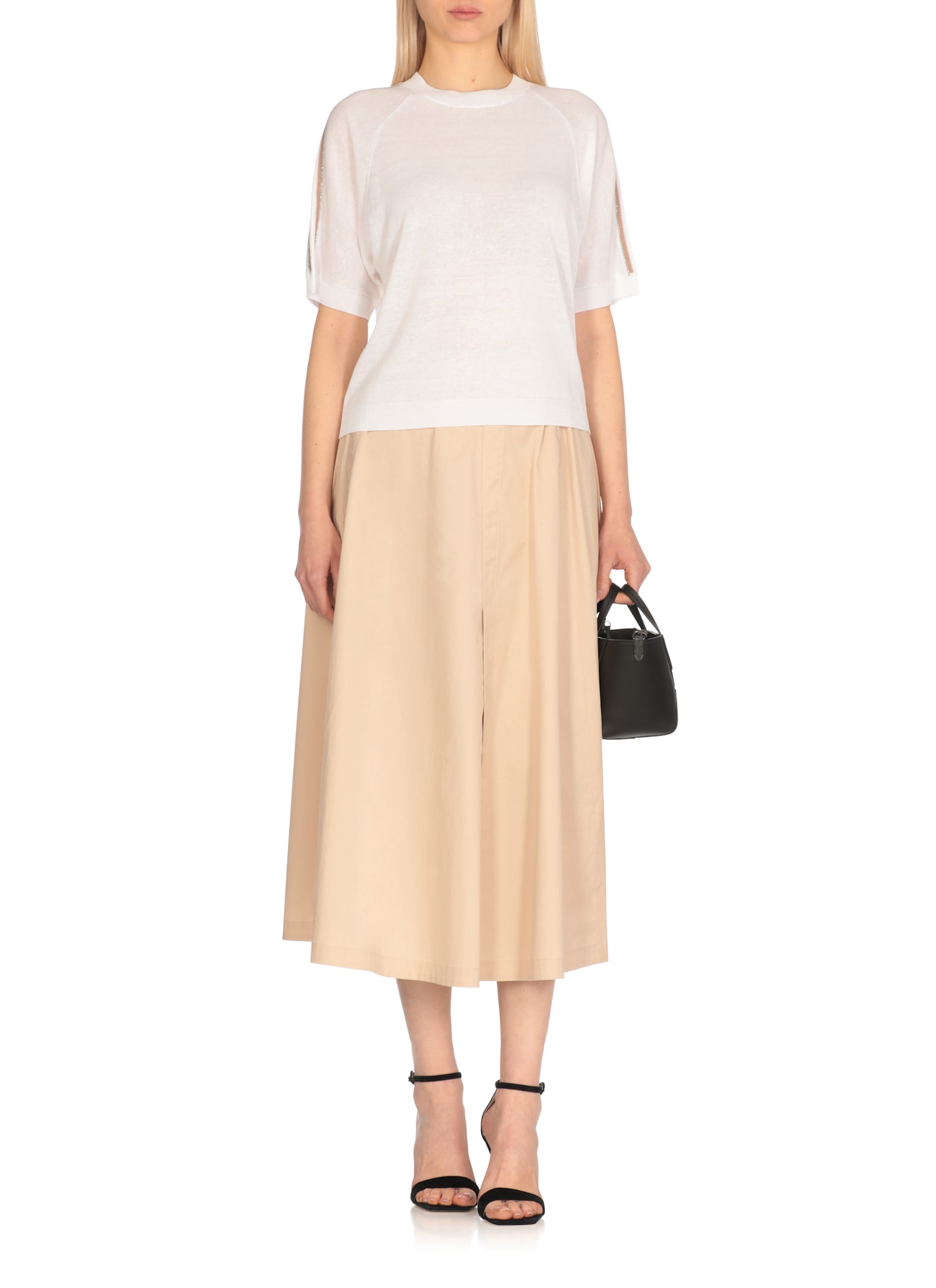 Peserico White Linen And Cotton Sweater