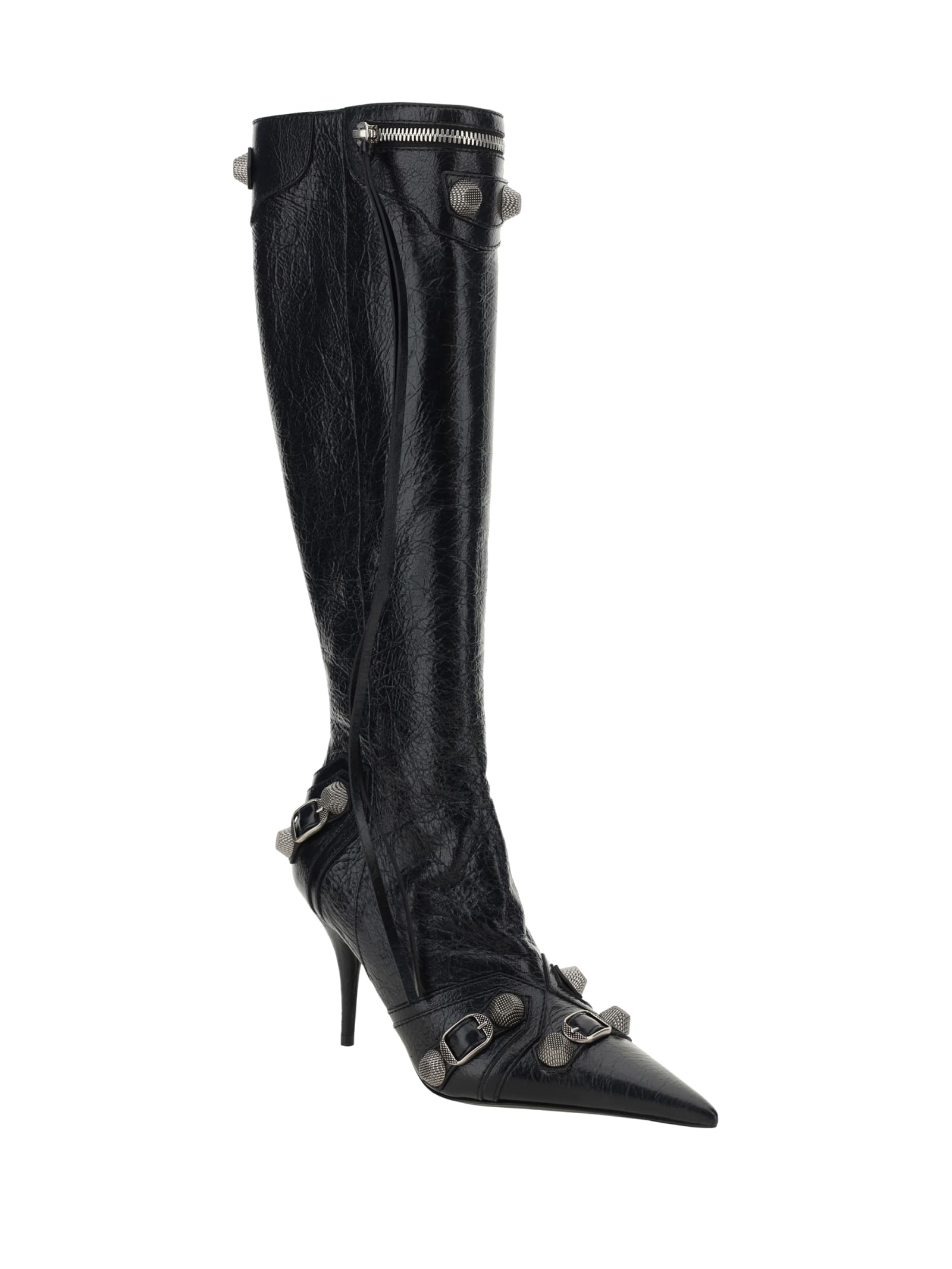 Shop Balenciaga Cagole Boots In Black/pallad Inv