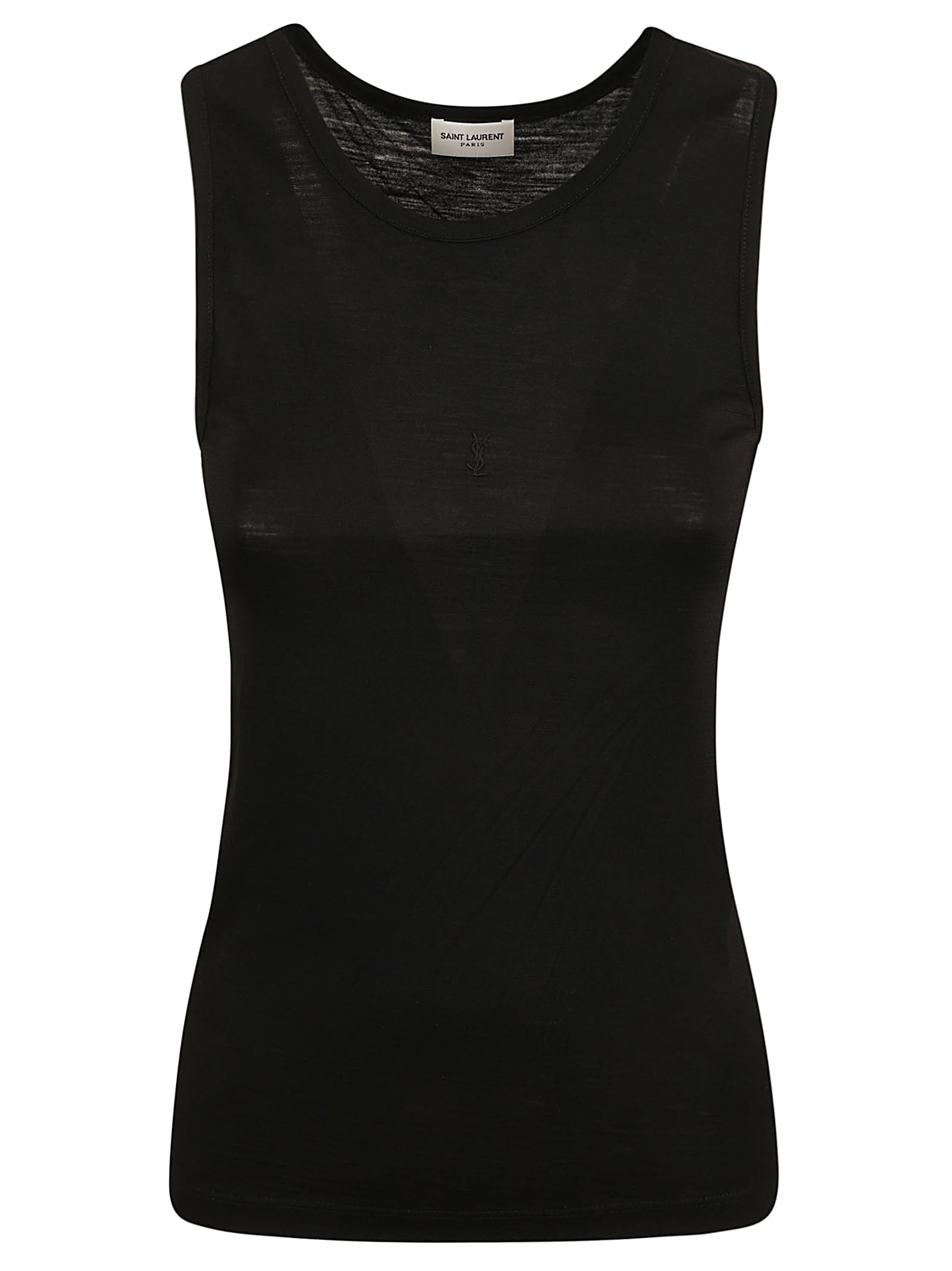 Shop Saint Laurent Fitted Classic Tank Top In Black