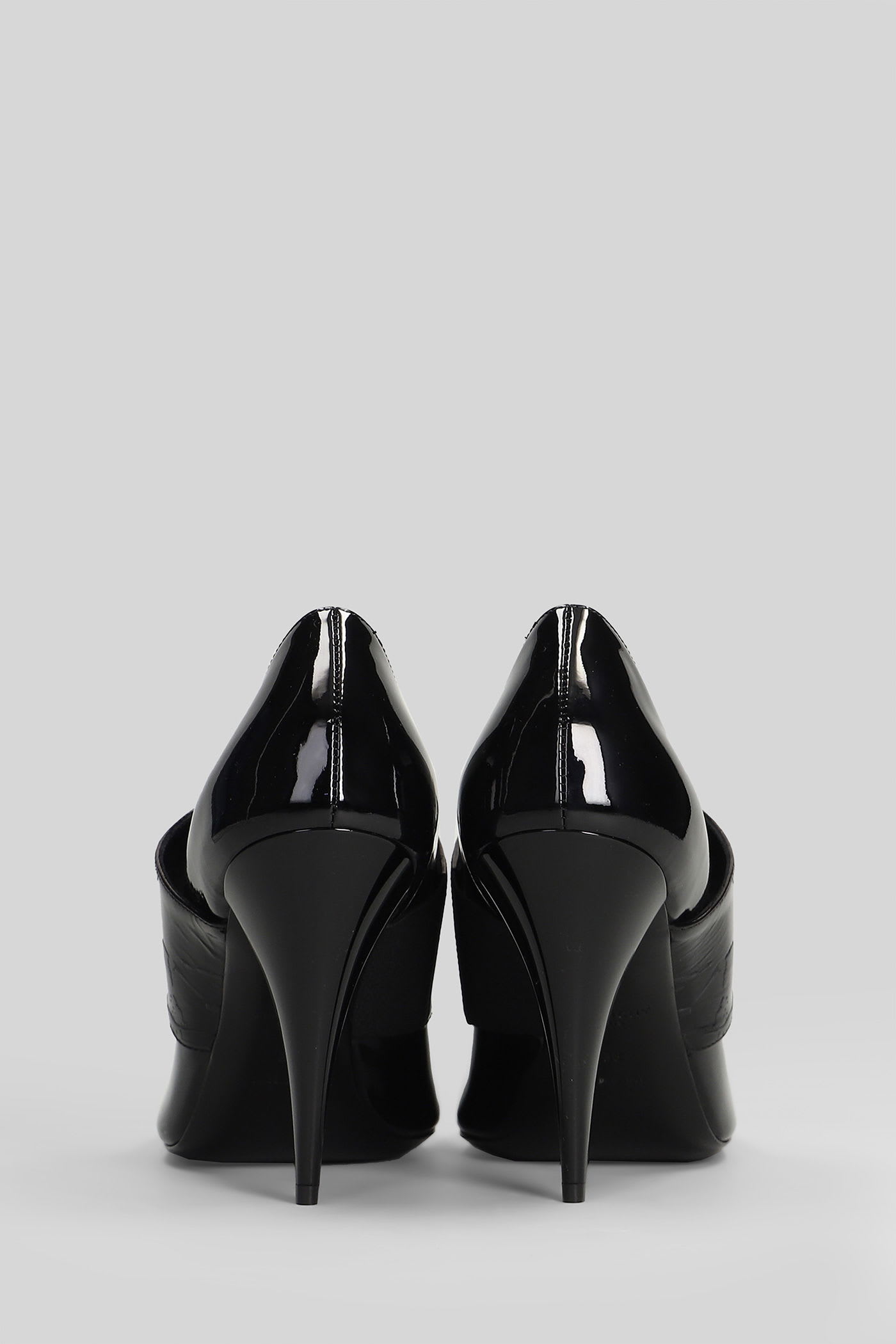 Givenchy Tape Sliced Square Pumps In Patent Leather In Black