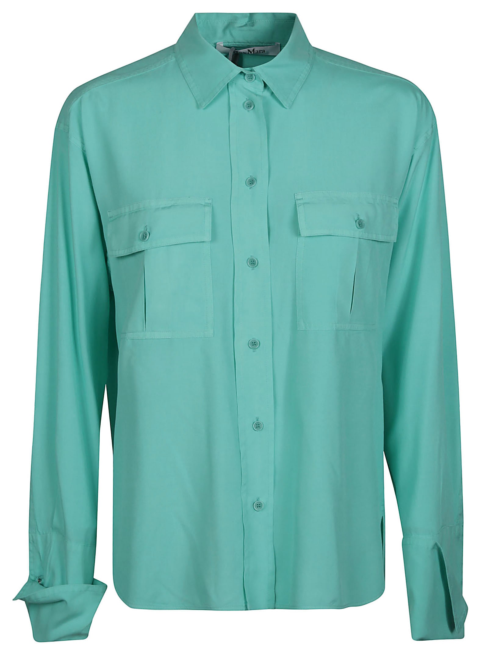 Shop Max Mara Affetto1234 Long Sleeve Shirt In Turchese