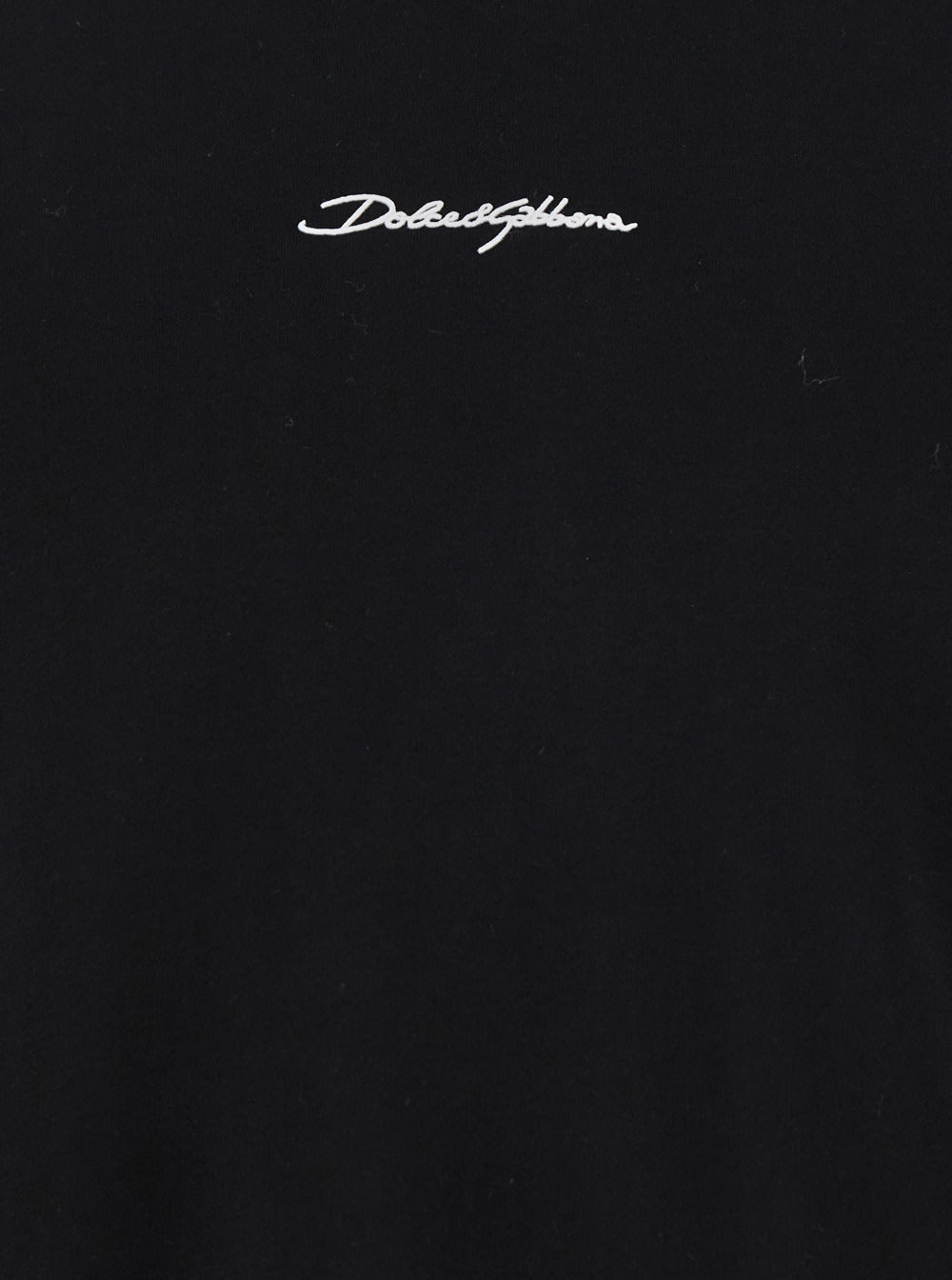 Shop Dolce & Gabbana Black Crewneck T-shirt With Signature Logo In Cotton Man