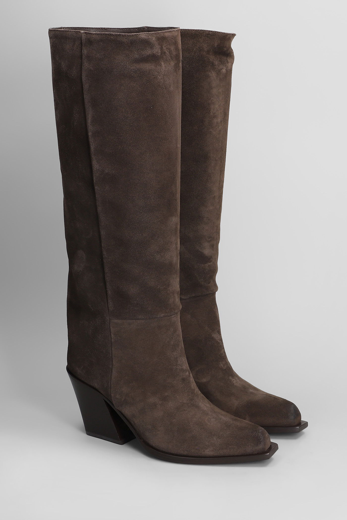 Vic Matie Sense 351 Texan Boots In Taupe Suede In Brown