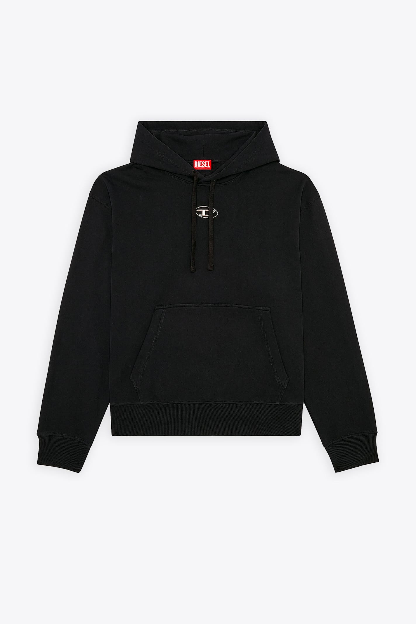 S-macs-hood-od Black hoodie with silver logo - S Macs Hood Od