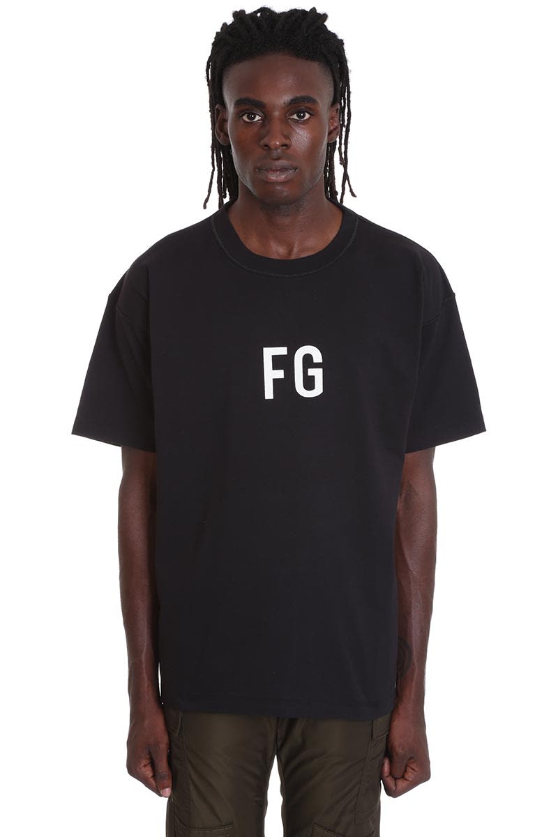 FEAR OF GOD SHORT SLEEVE T-SHIRT IN BLACK COTTON,11112986
