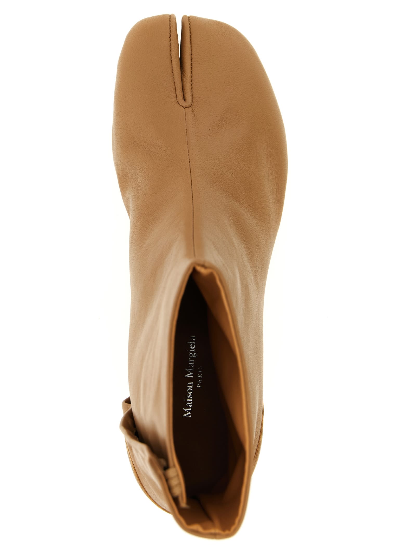 Maison Margiela Ankle Boots With Round Toe And Block Heel In Brown