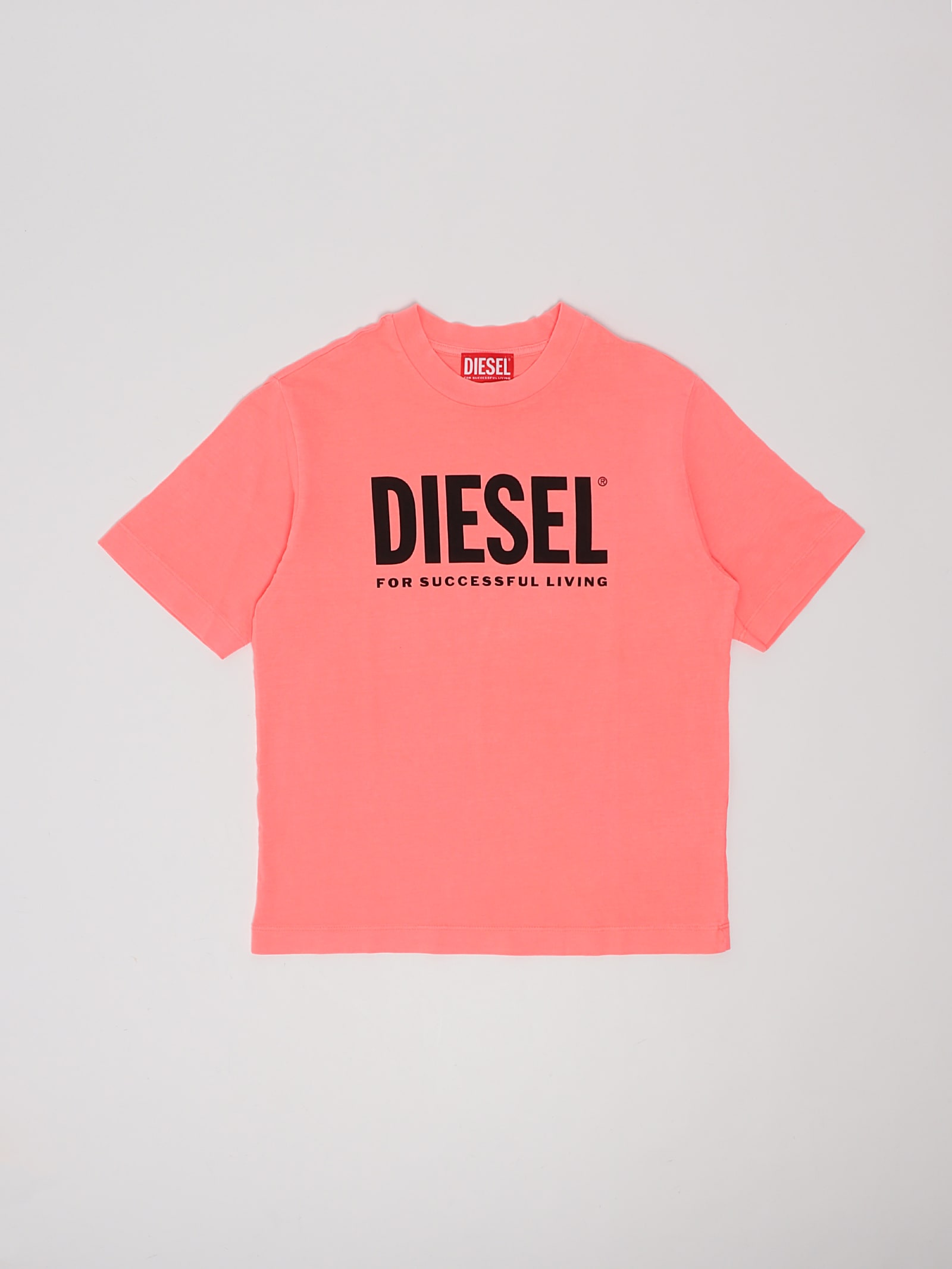 Shop Diesel T-shirt Tnuci T-shirt In Rosa Fluo