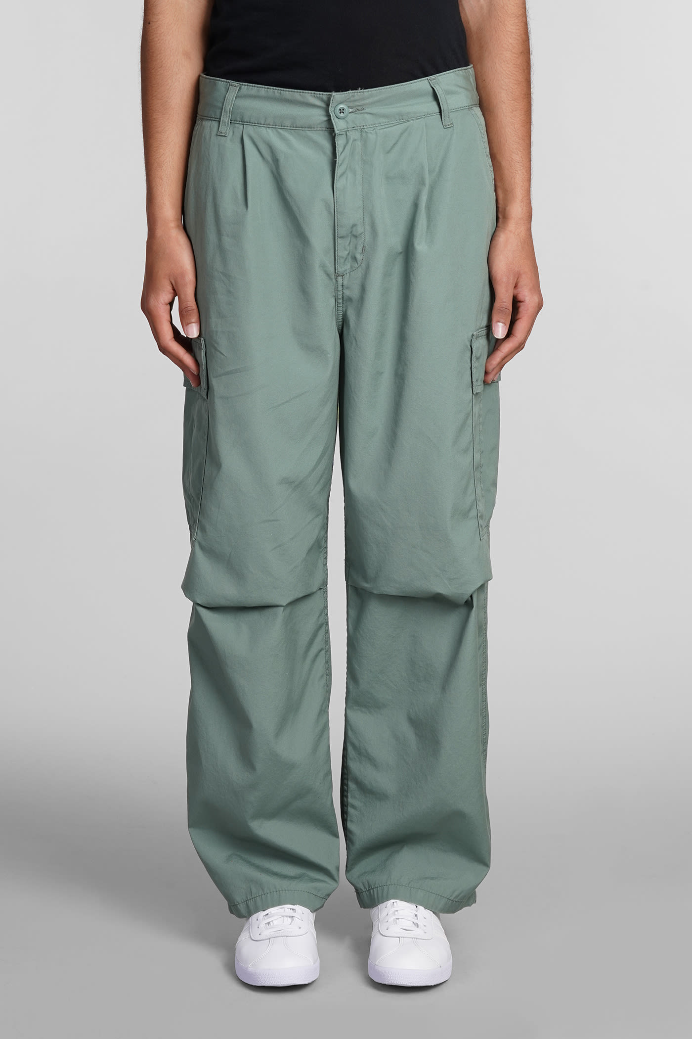 Shop Carhartt Pants In Green Cotton In Military