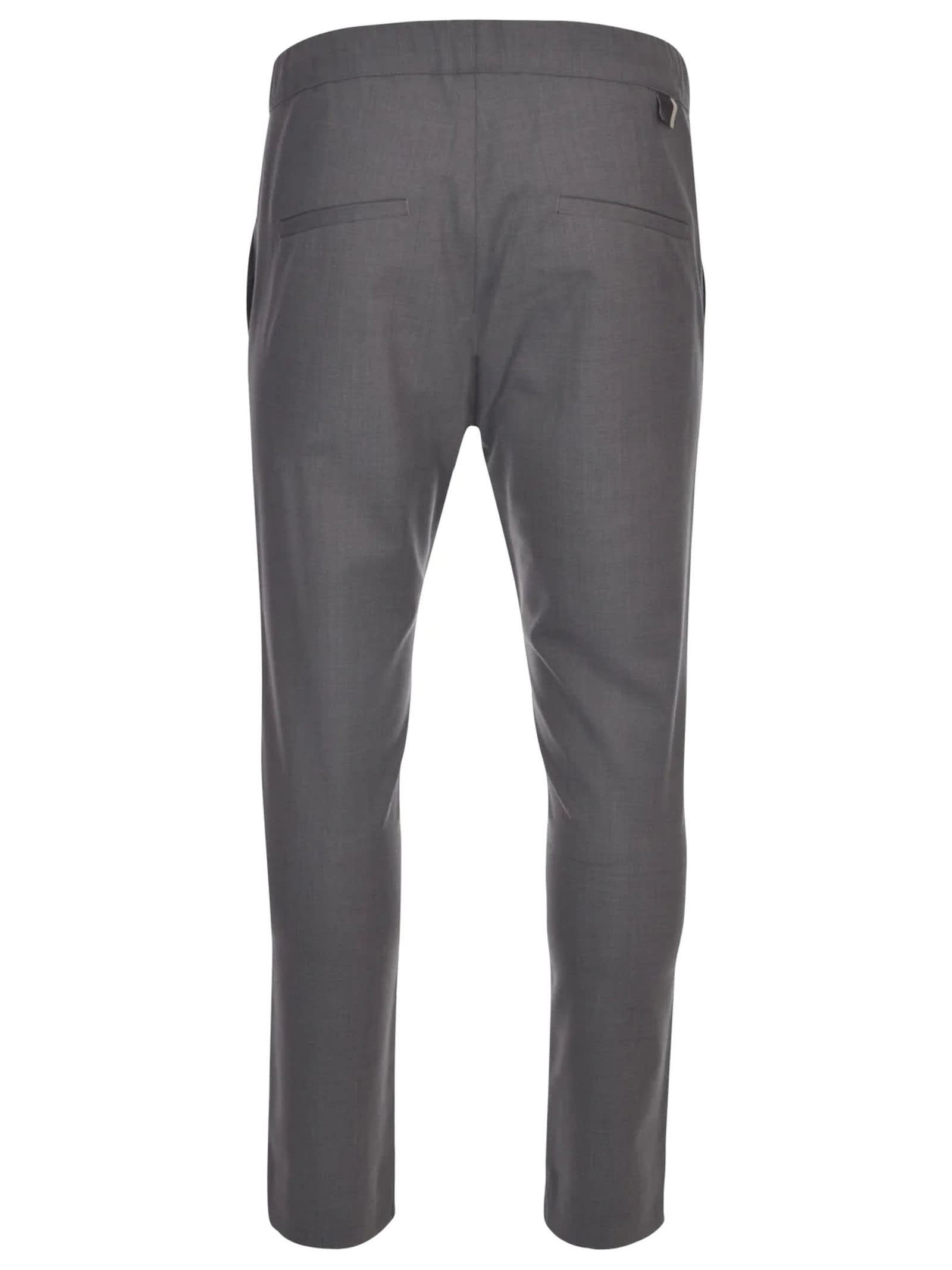 Shop Low Brand Grey Wool Blend Trousers In Melange
