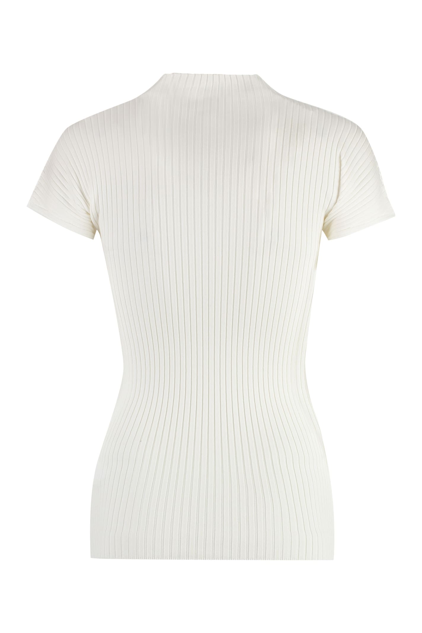 Shop Fabiana Filippi Cotton Knit T-shirt In White