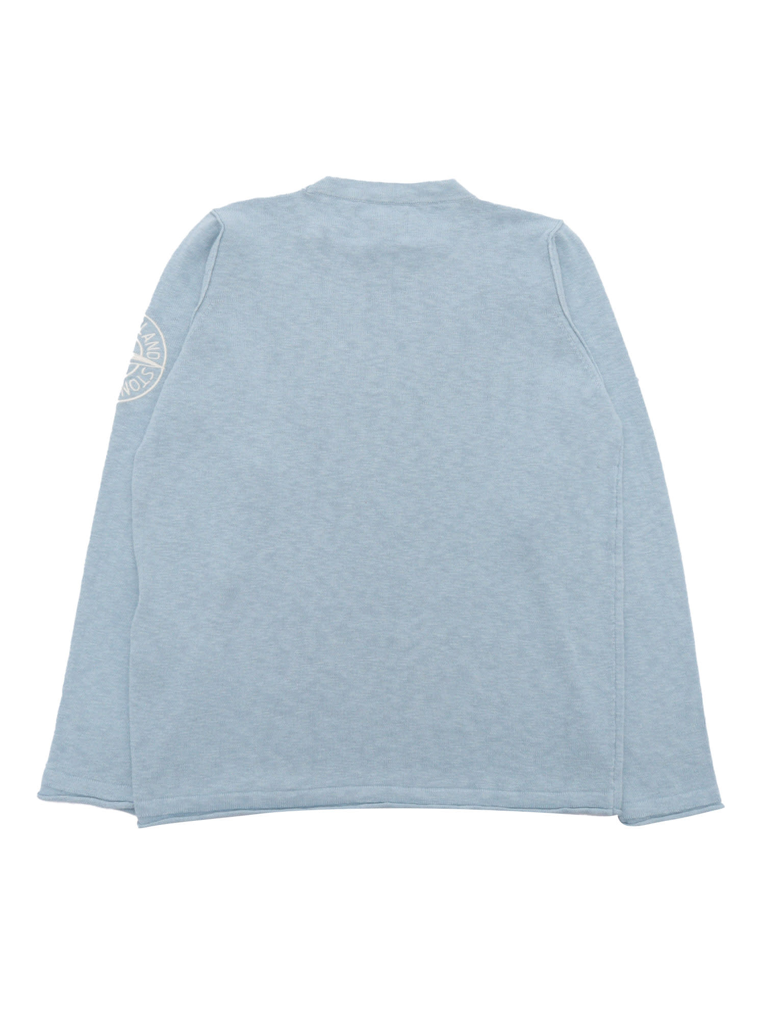 Stone Island Logo-patch Long-sleeve Sweatshirt In Blue
